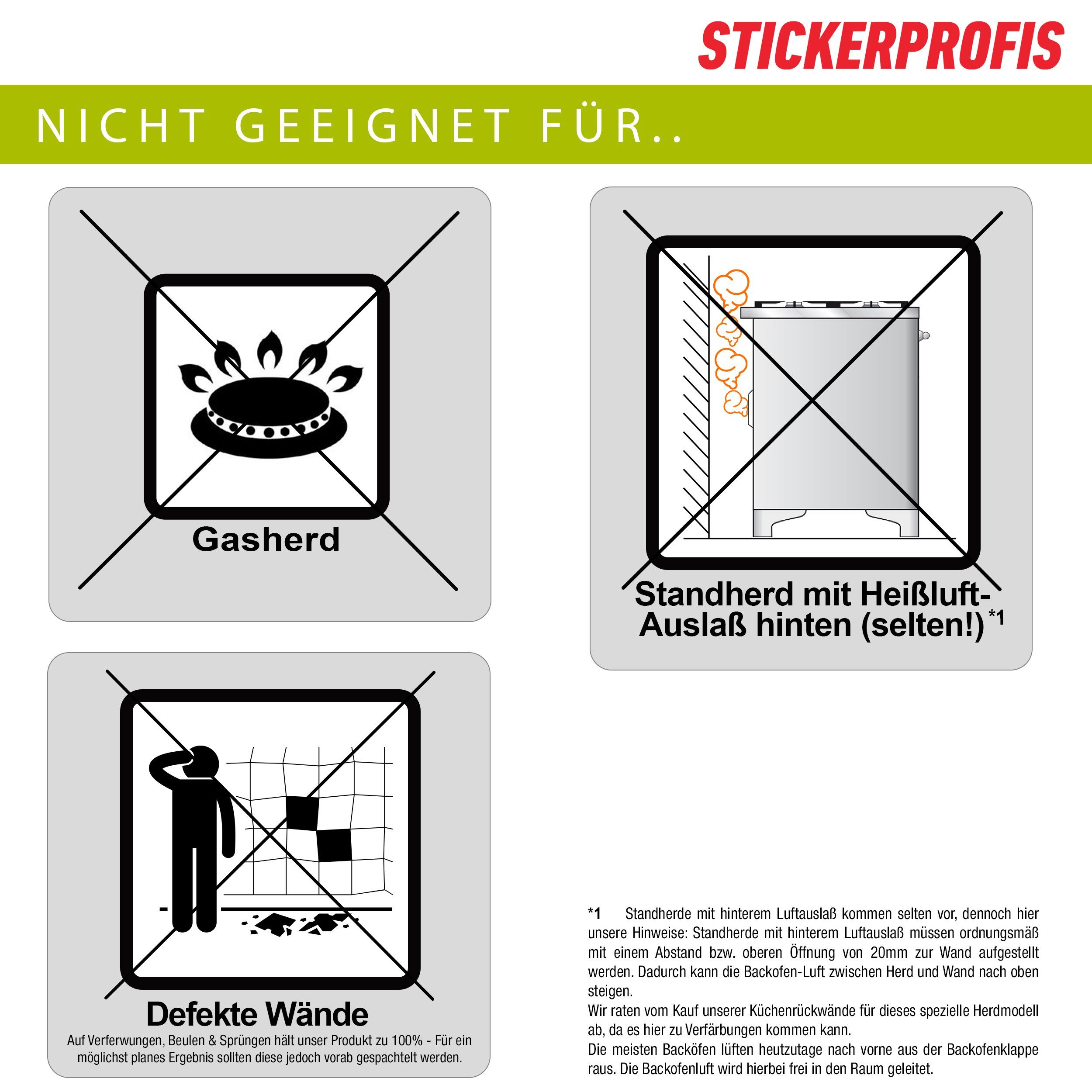 Stickerprofis Küchenrückwand LAVENDEL (Glasoptik), (Premium), 1,5mm, selbstklebend, hält auf besonders vielen Öberflächen