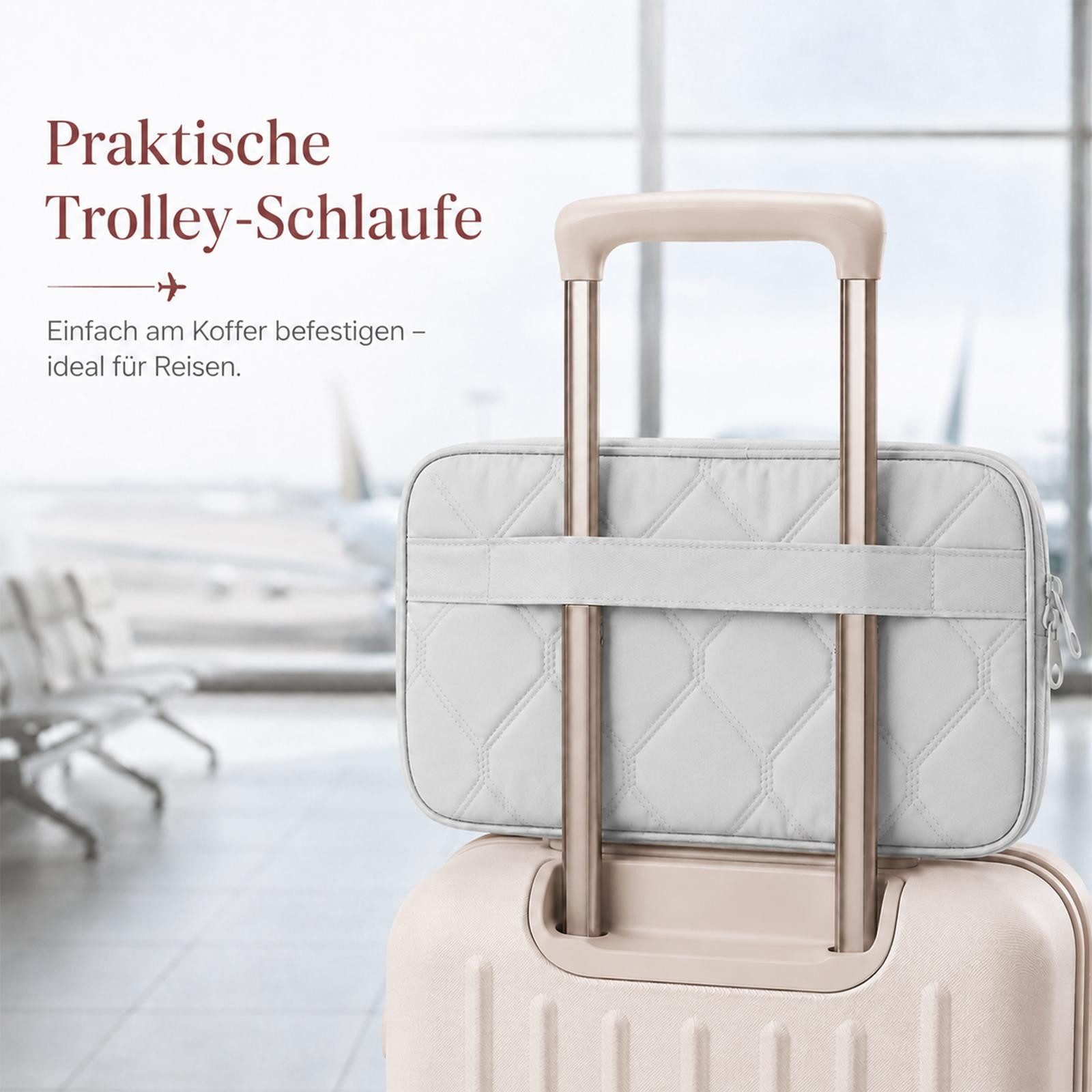 VERCO Tablet-Hülle Universal Organizer Sleeve bis 11 Zoll gepolstert 27,94 cm (11 Zoll), mit Trolley Schlaufe und Zubehörfach wasserabweisend gepolstert – Bild 4 von 5
