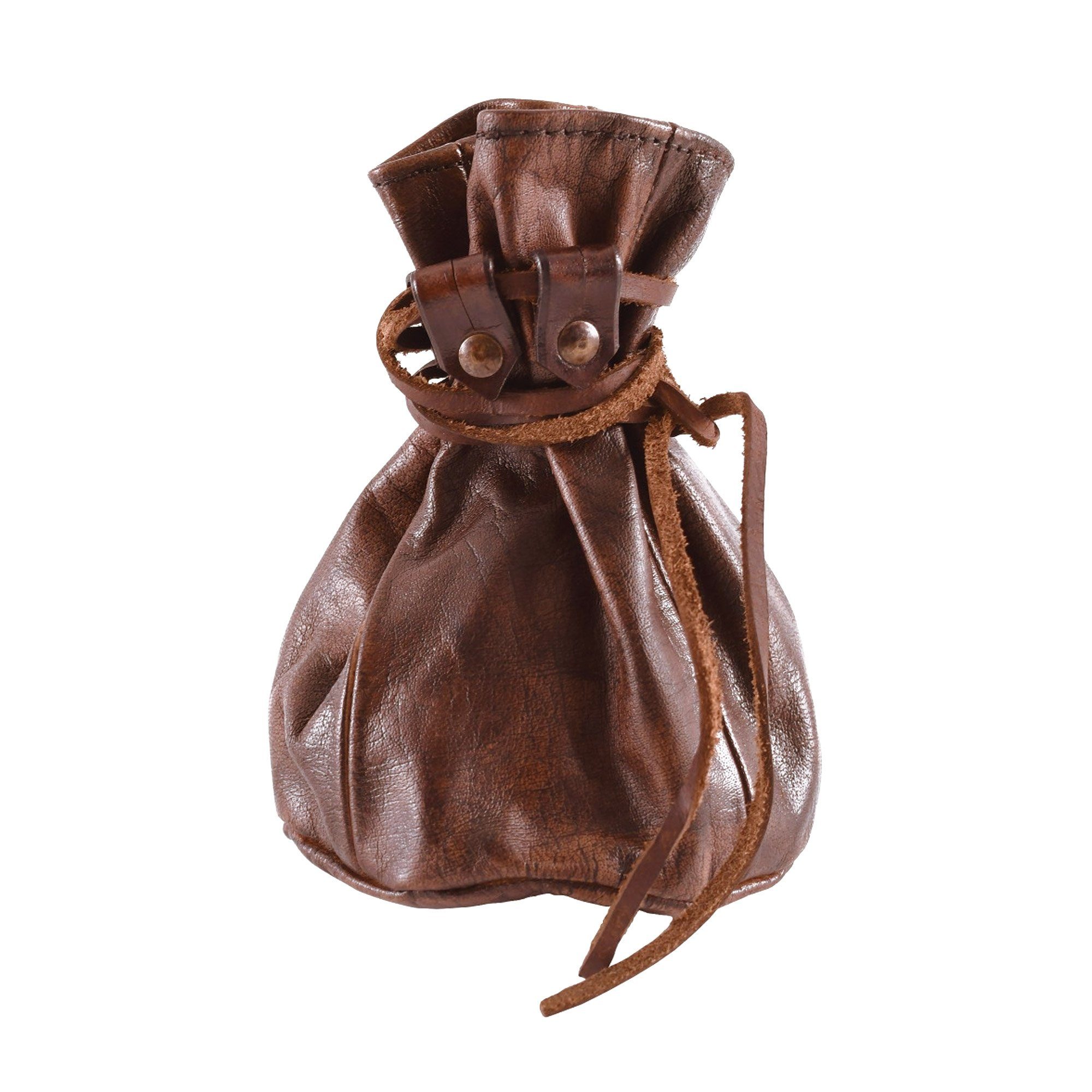 Battle Merchant Ritter-Kostüm großer brauner mittelalterlicher Beutel aus Leder