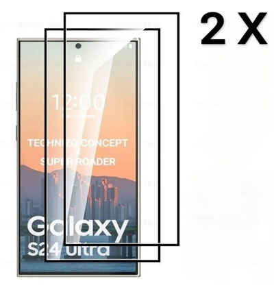 OLi Schutzfolie 2X 9D mit Ränder Displayschutzglas für Samsung Galaxy S24 Ultra, (Spar-Set, 2-St), Stoßfeste Panzer Schutz Glass Kratzfest