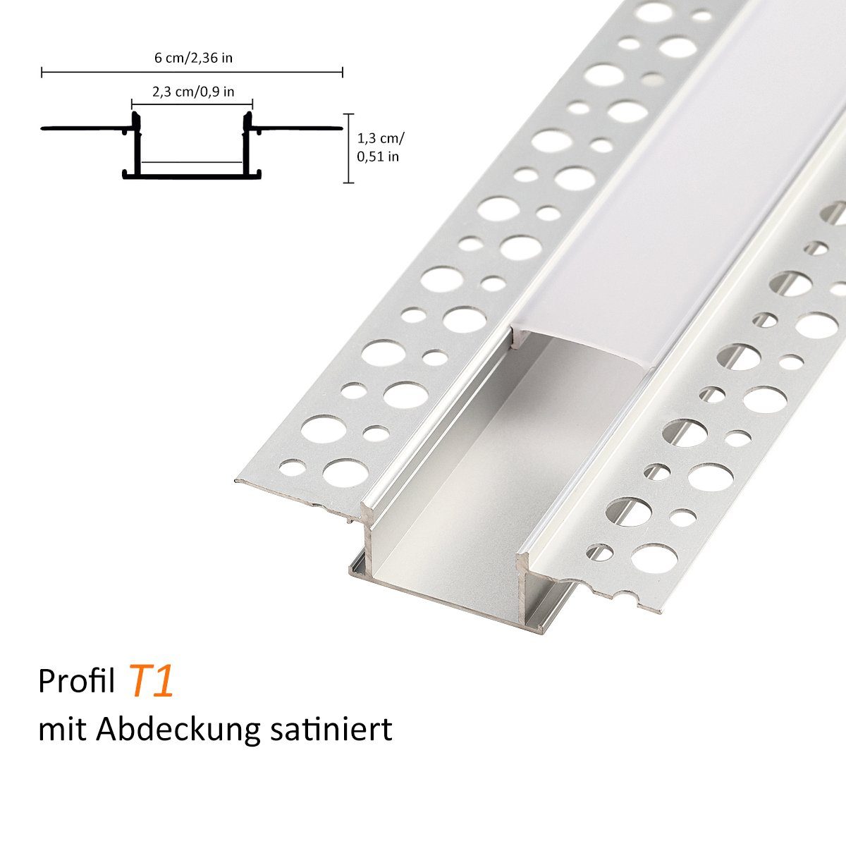 WILGOON LED-Stripe-Profil 2x LED Aluminium Profil 1 Meter Profile Alu Schiene Leiste Leuchte, für Streifen Beleuchtung Kanal Aluprofil Profile