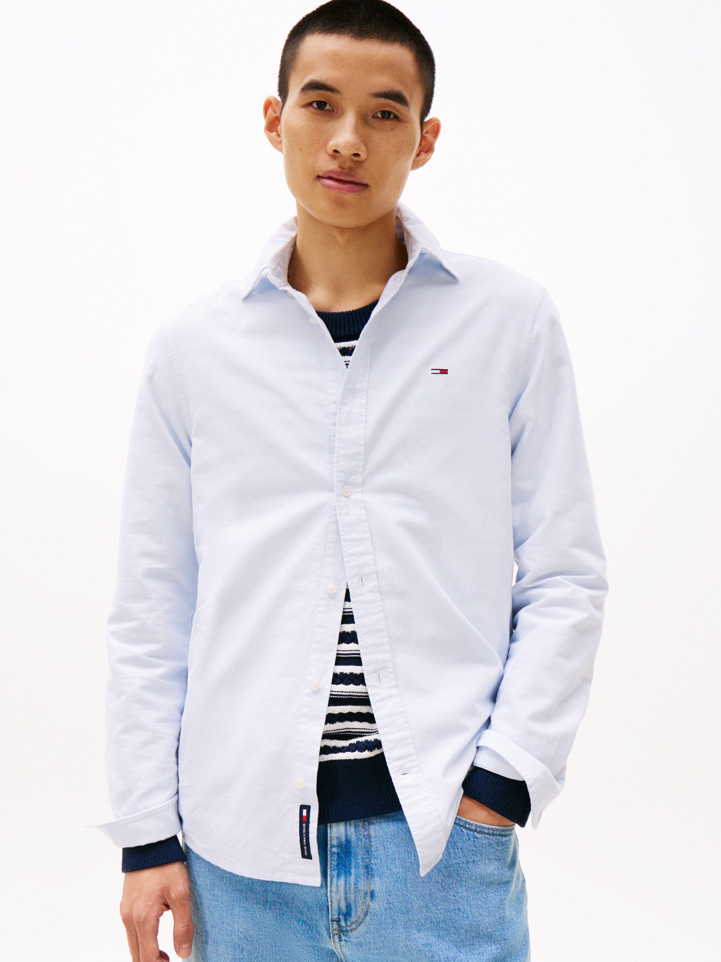 Tommy Jeans Langarmhemd TJM REG OXFORD SHIRT EXT Mit Rundhalsausschnitt günstig online kaufen