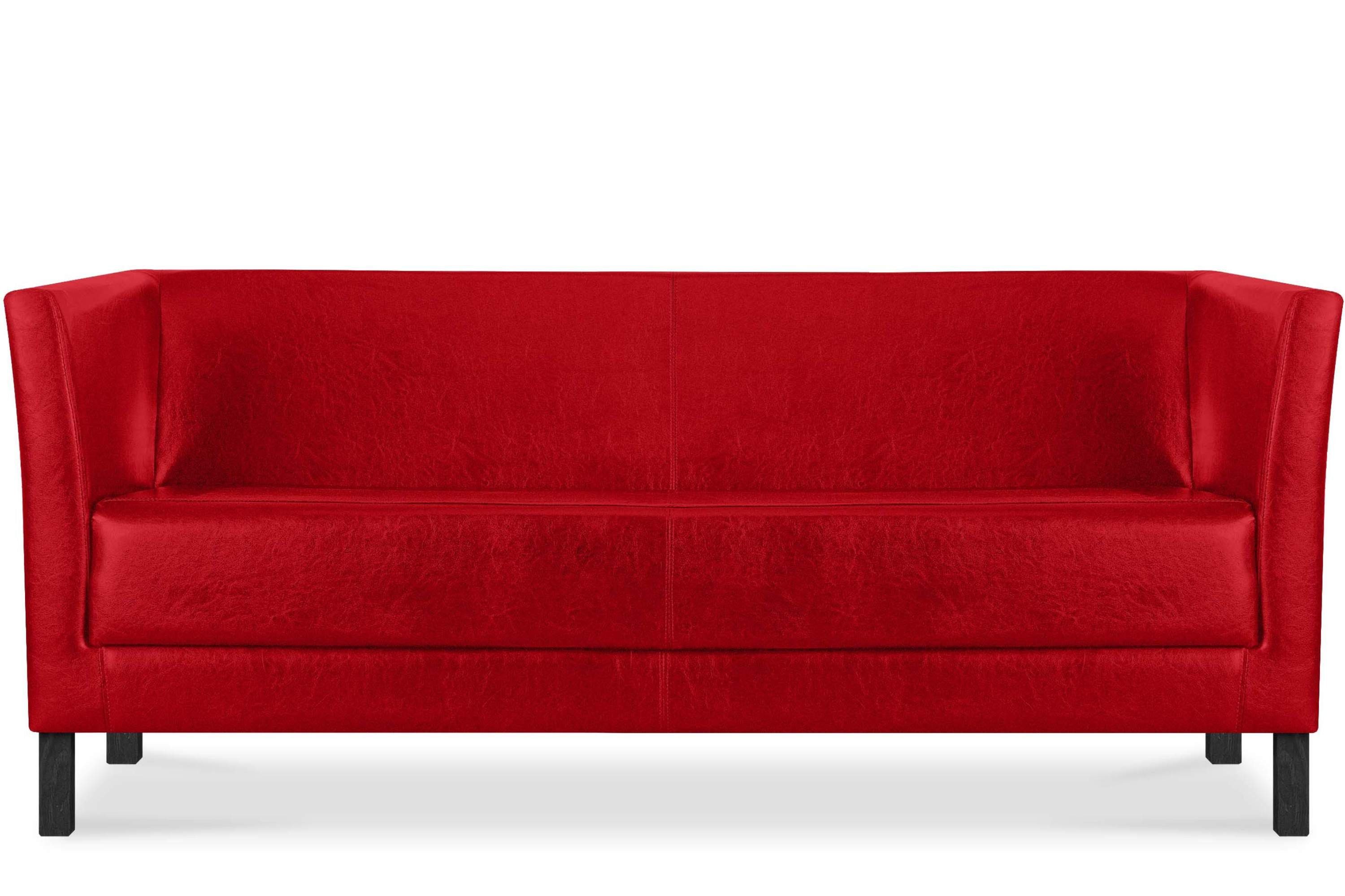 1 weiche und 3 rot Sitzer, Konsimo Sofa Kunstleder hohe Rückenlehne, Teile, Sofa hohe rot Sitzfläche ESPECTO | Beine,