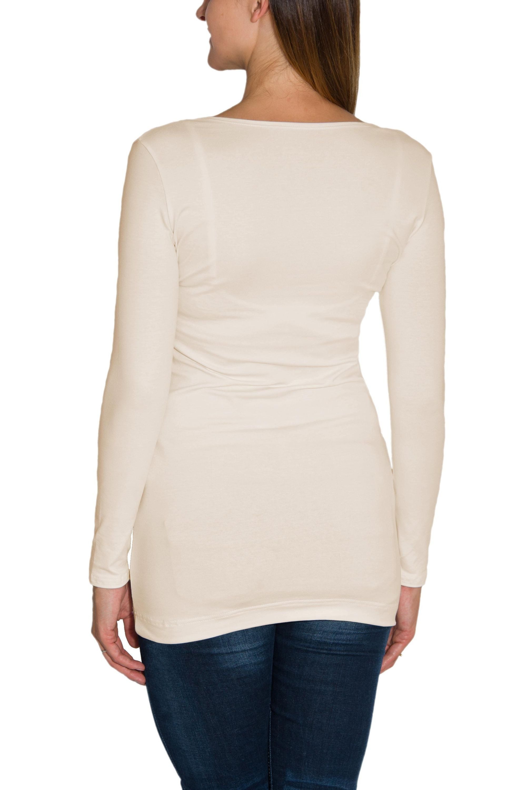 Alkato Langarmshirt Alkato Damen Langarm Longshirt Langarmshirt Tunika Basic Shirt – Bild 3 von 5