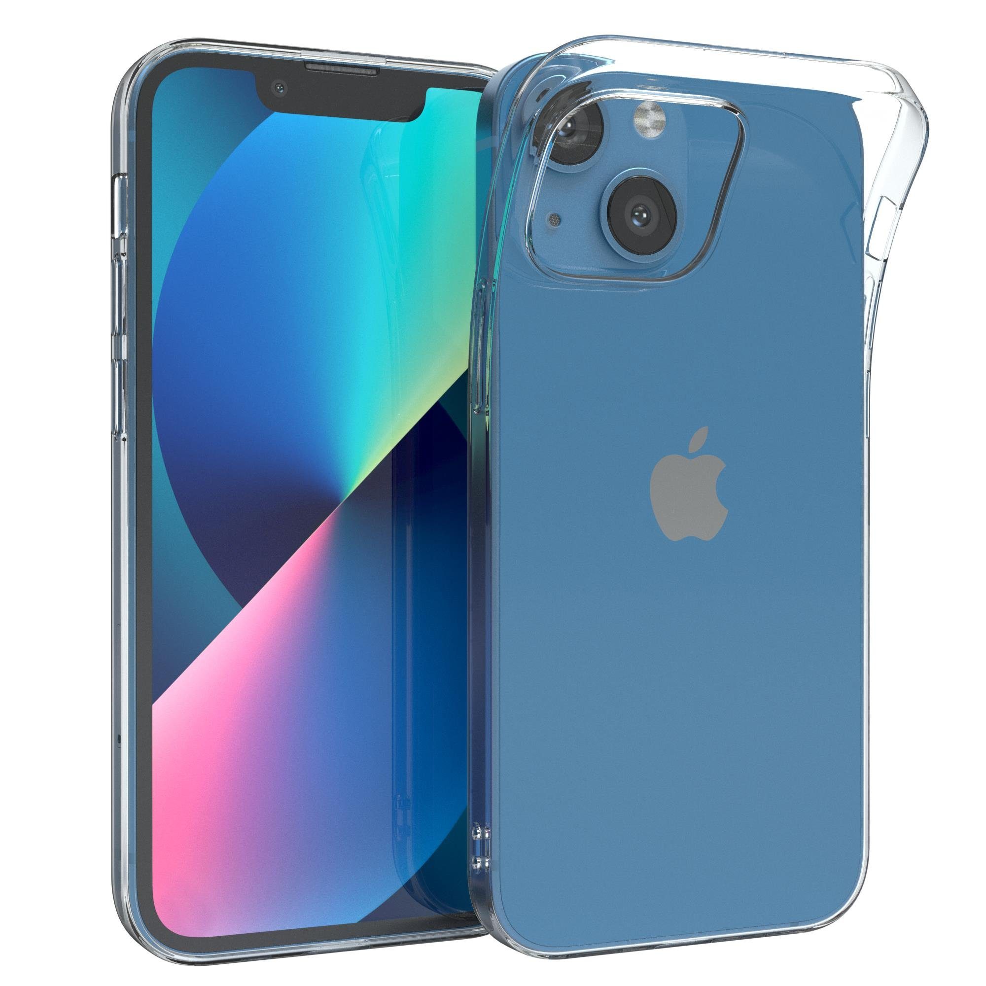 EAZY CASE Handyhülle Slimcover Clear für Apple iPhone 13 Mini 5,4 Zoll, durchsichtige Hülle Ultra Dünn Silikon Backcover TPU Telefonhülle Klar