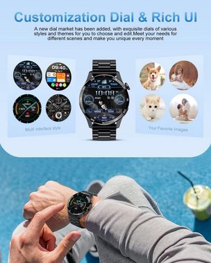 Lige Smartwatch (1,32 Zoll, Android iOS), mit Telefonfunktion 100+ Sportmodi Fitness Tracker IP67 Wasserdicht