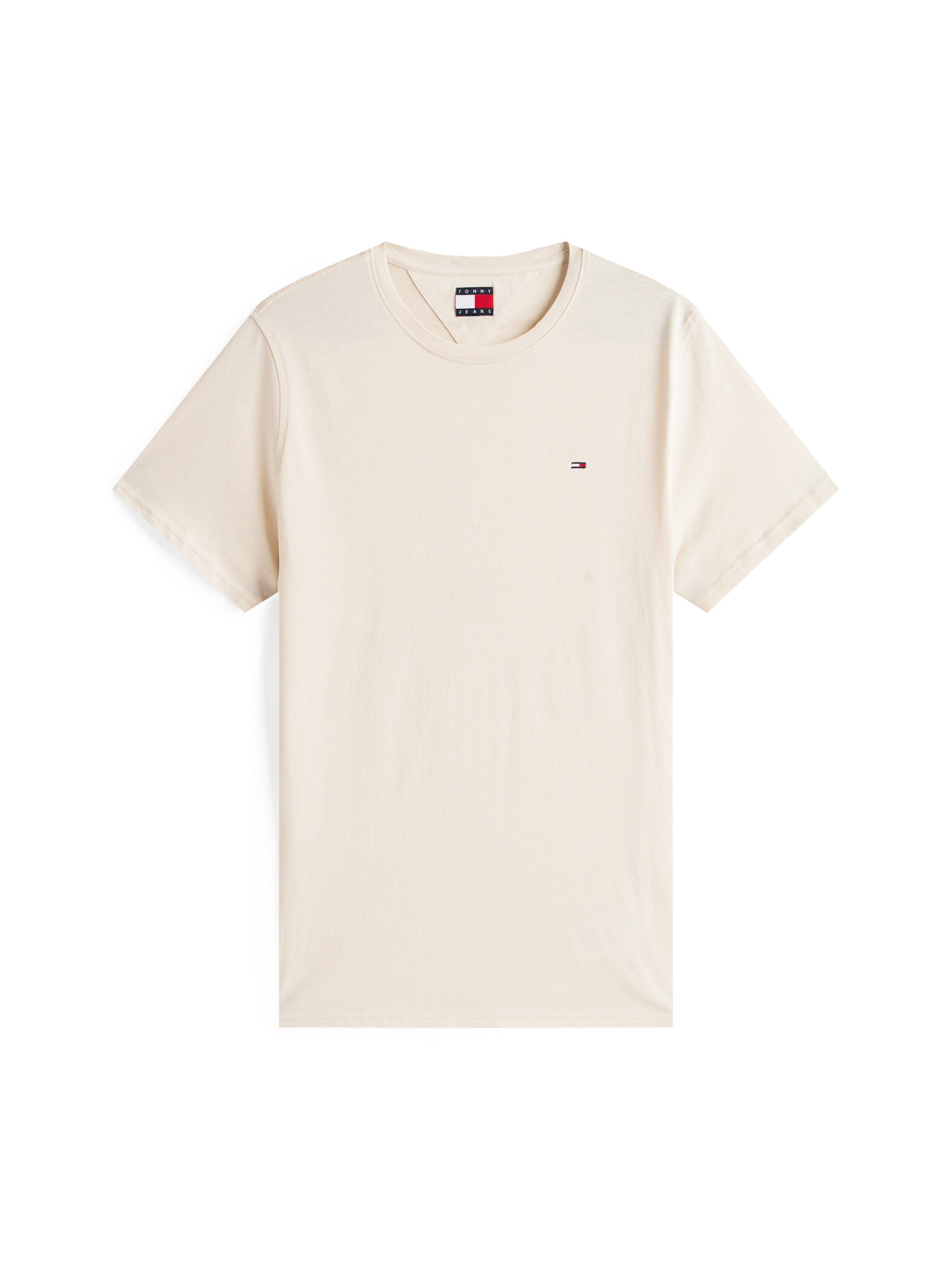 Tommy Jeans T-Shirt TJM ESSENTIAL SOLID mit Rundhalsausschnitt und dezenter Logo-Flag