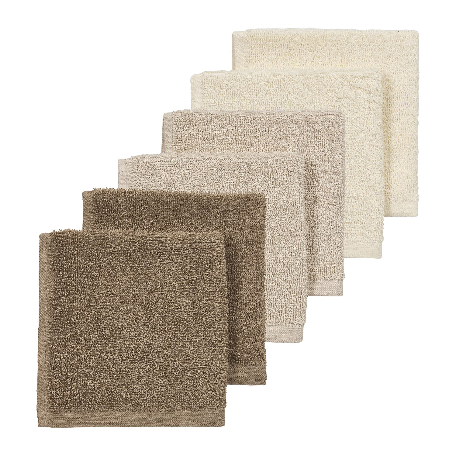 Meyco Baby Spucktuch Natural/Soft Sand/Taupe, (1-tlg), 30x30cm - 6-Pack