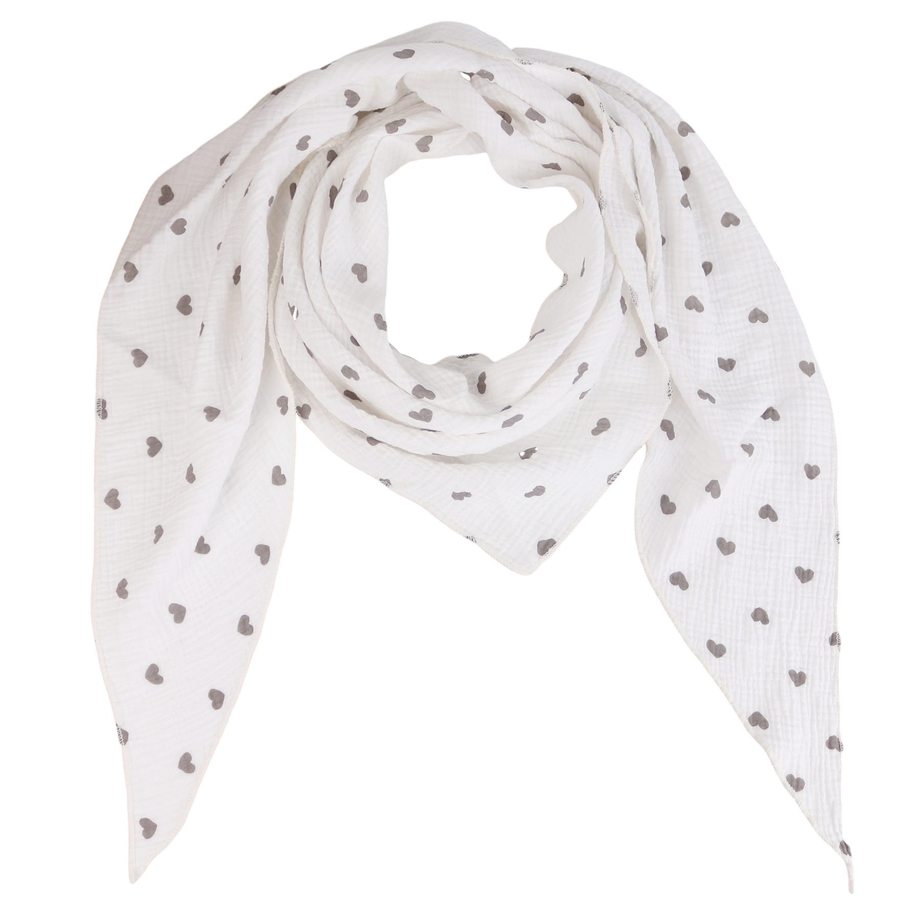 MIRROSI Dreieckstuch Aus Musellin Dreiecksschal ca.195x80 cm, Herz Print Ma günstig online kaufen