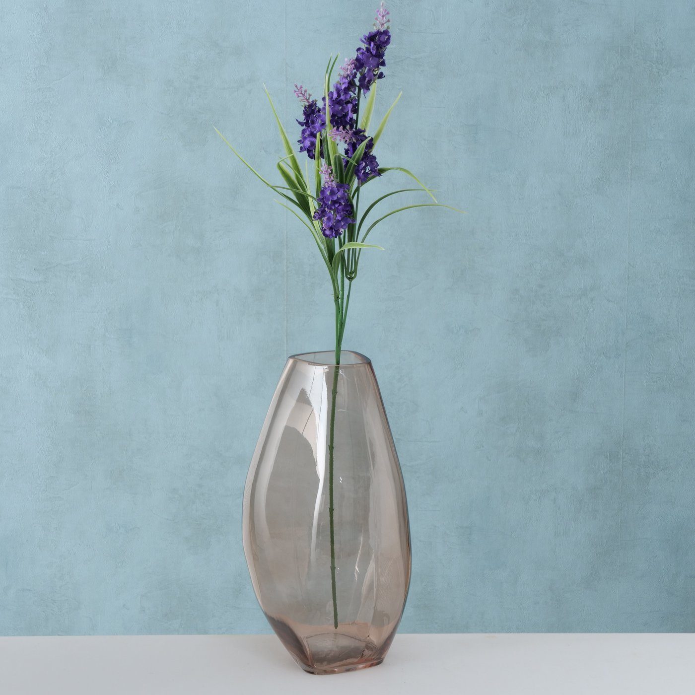 BOLTZE Dekovase "Adyan" aus Glas in braun, Vase Blumenvase