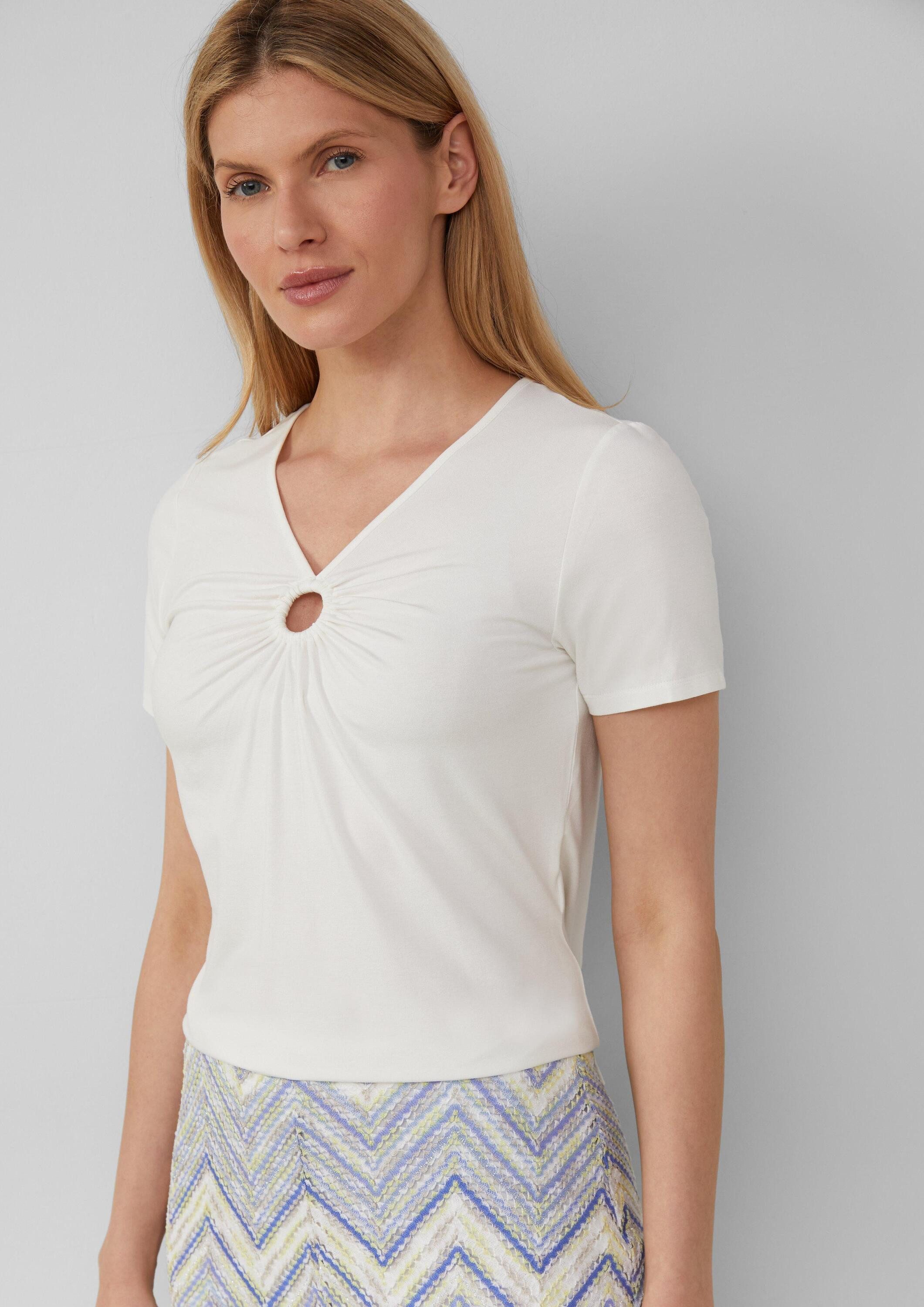 s.Oliver Kurzarmshirt T-Shirt T-Shirt aus Viskosestretch günstig online kaufen