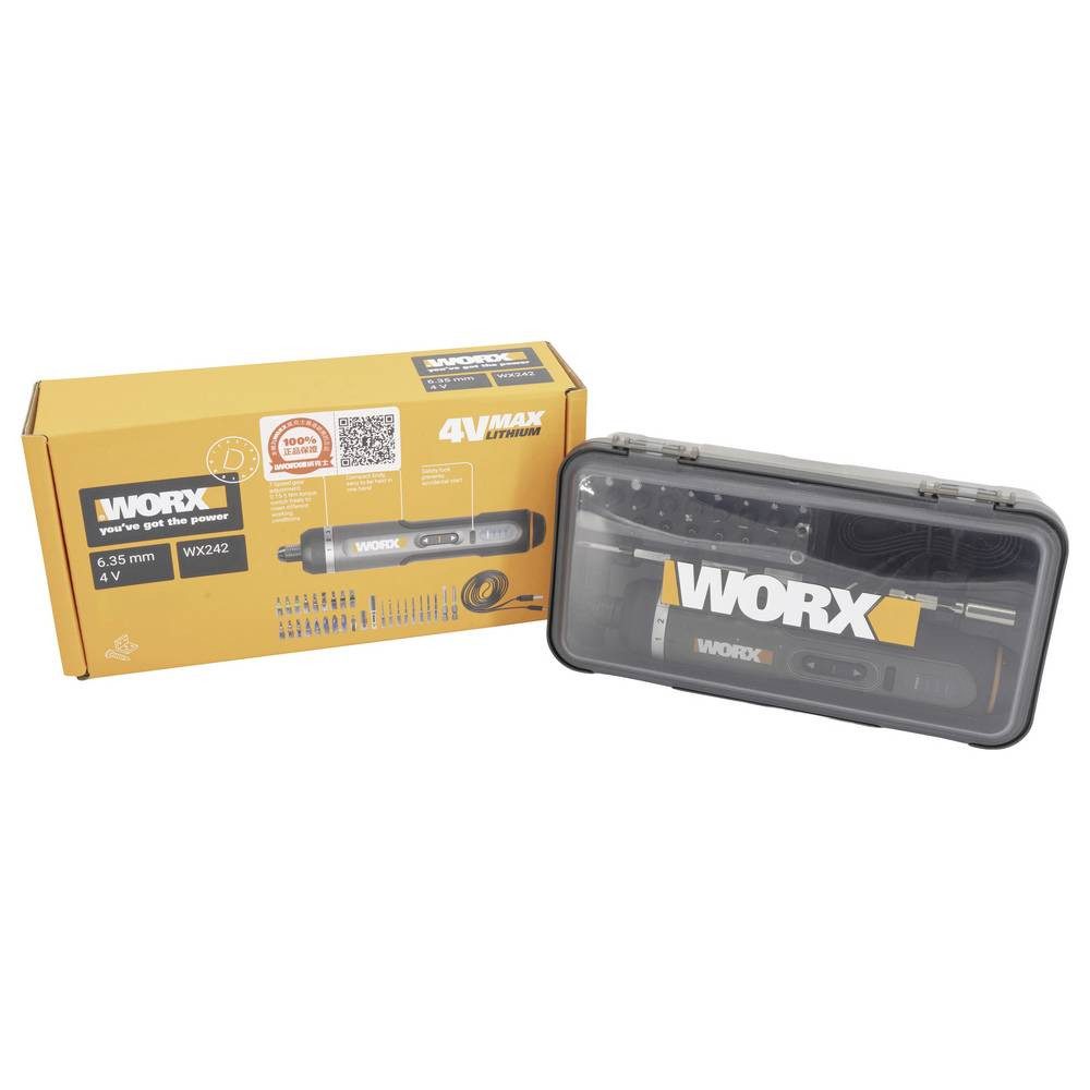 Worx Akku-Schrauber WX242 Akku-Schrauber 4 V 2.0 Ah Li-Ion inkl. Koffer, inkl. Koffer