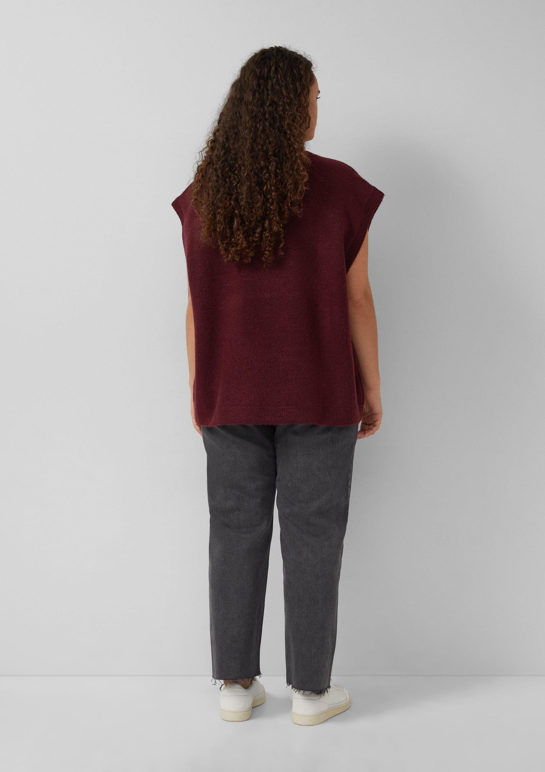 QS Kurzarmpullover Strickpullover Oversized Pullunder