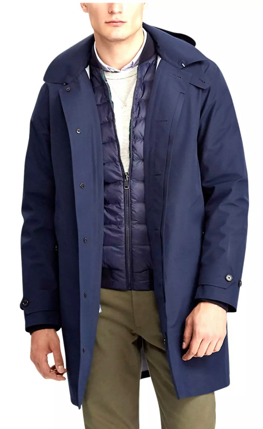 Polo Ralph Lauren 3-in-1-Funktionsmantel Commuter Coat 3 in 1 Bomberjacke Integriertem Schirm und Sturmklappe mit echten Hornknöpfen