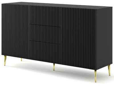 Domando Sideboard Sideboard Moneglia, Breite 150cm, Push-to-open-Funktion, besondere Fräsoptik, goldene Füße