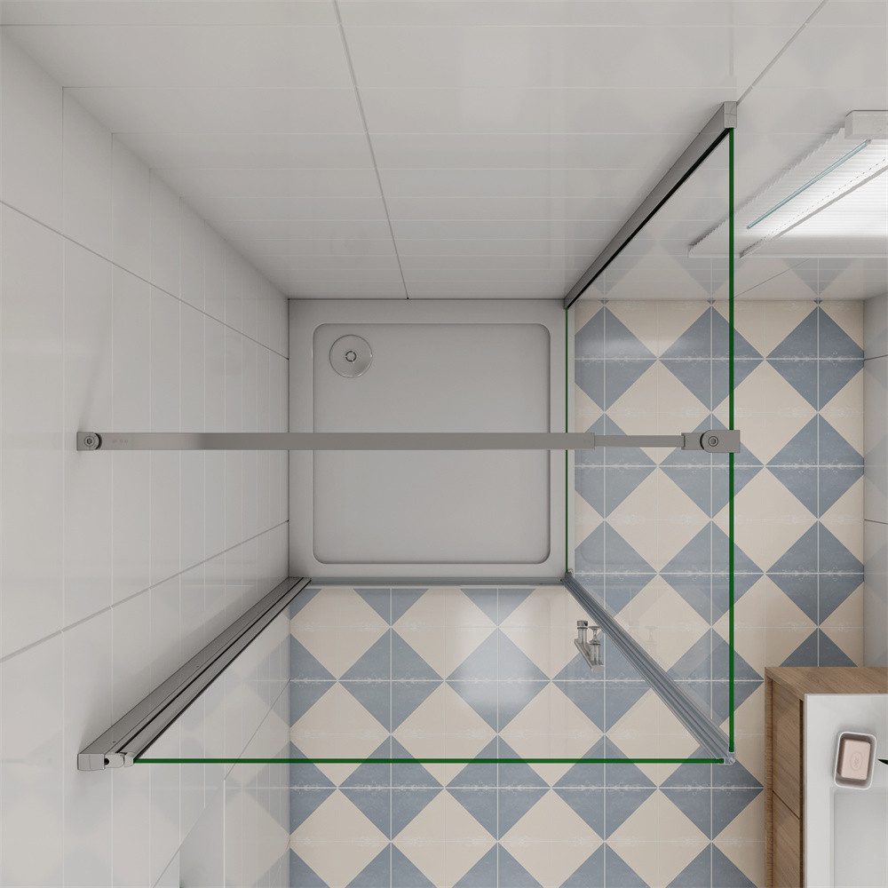 AICA Dusch-Einflügeltür 195cm Duschtür Nano ESG Glas Drehtür mit Seitenwand Duschkabine, 70x195 cm, (Set) NanoGlas