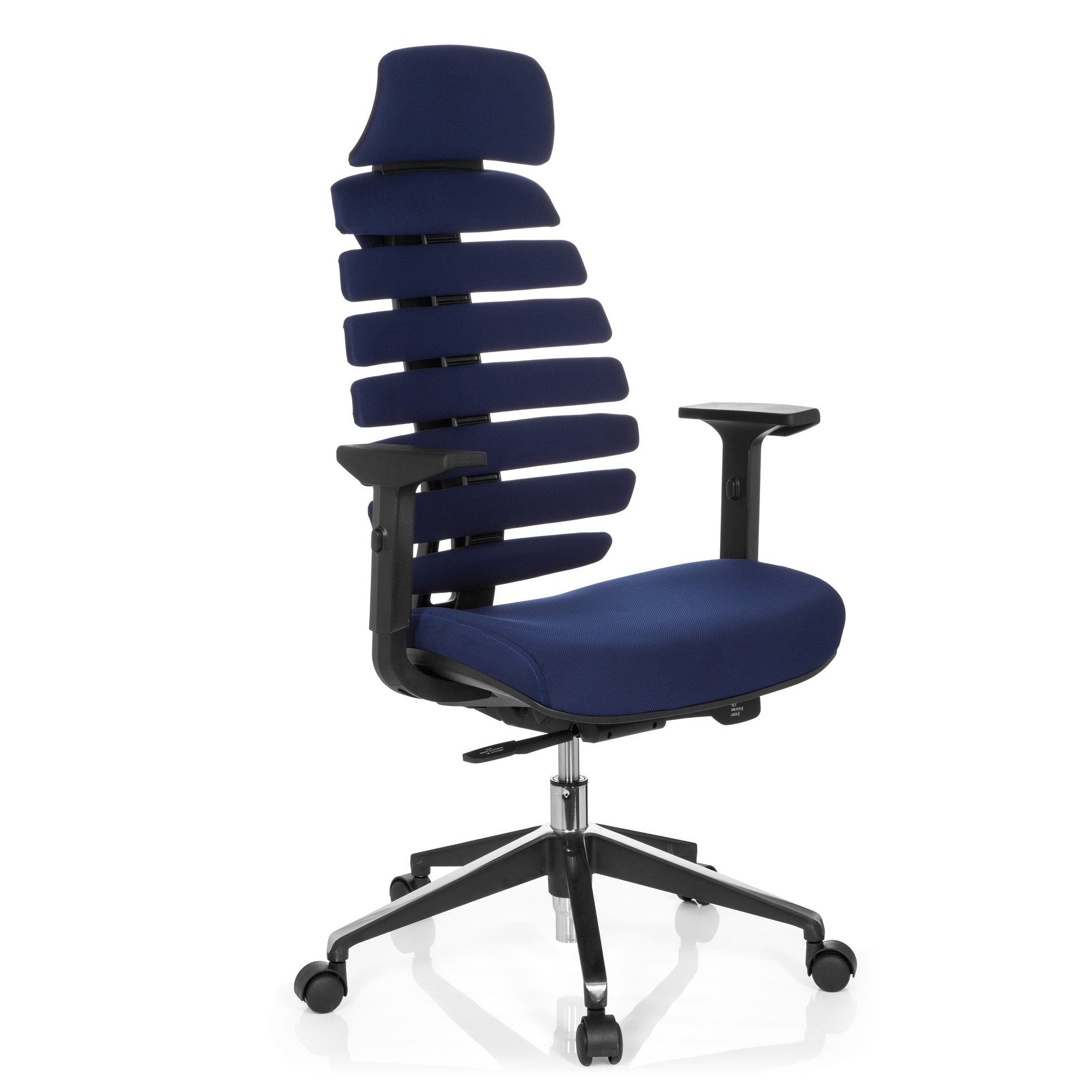 ERGO St), Drehstuhl hjh II (1 OFFICE Bürostuhl Profi Blau ergonomisch LINE Schreibtischstuhl PRO Stoff