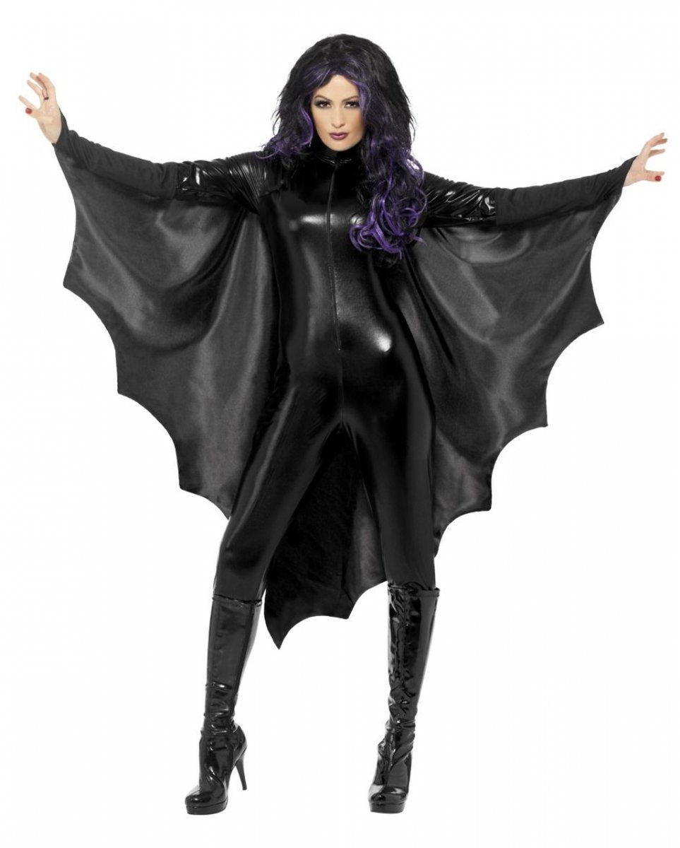 Vampir-Kostüm Schwarzes Fledermaus Cape