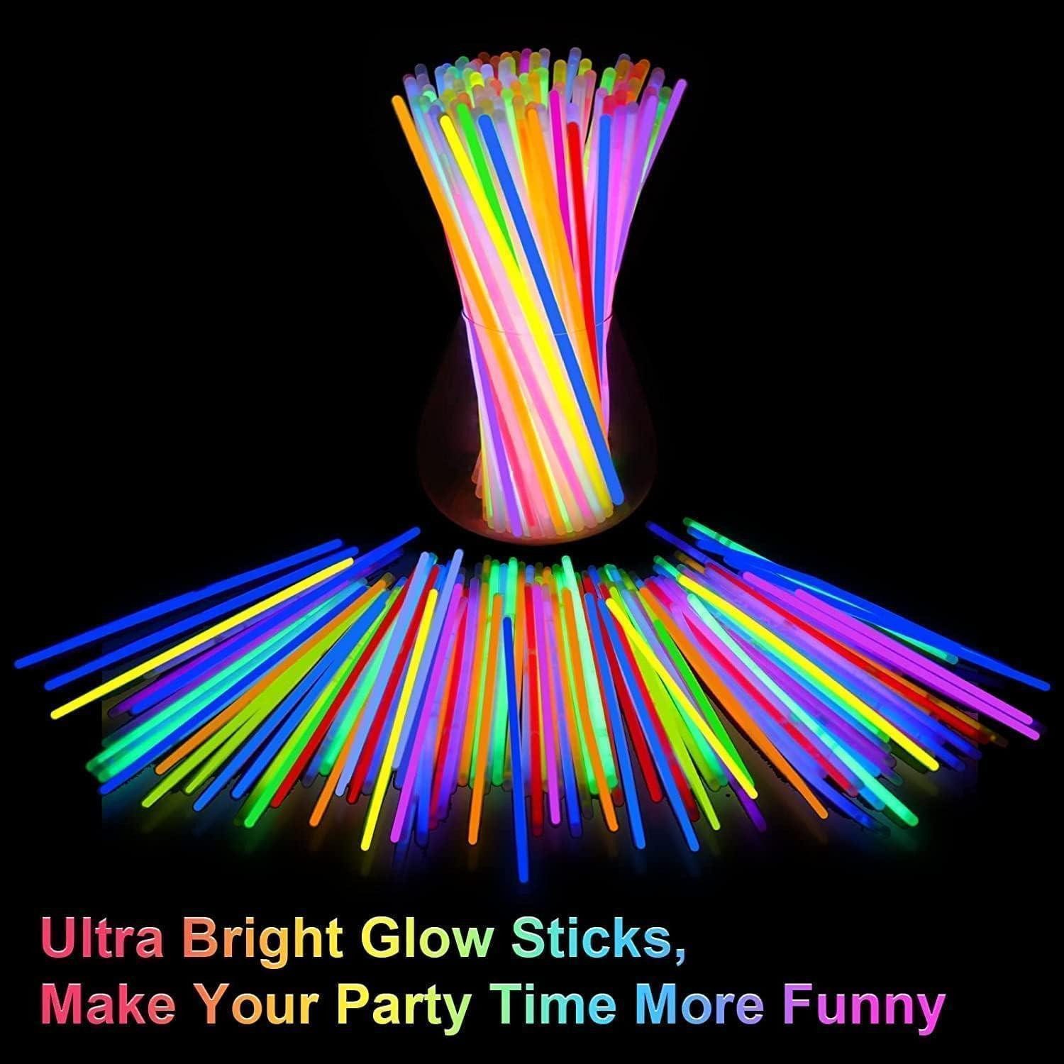 LuxusKollektion Dekohänger 30er Neon Knicklichter Set mit Verbinder, Leuchtbrillen - Party Pack
