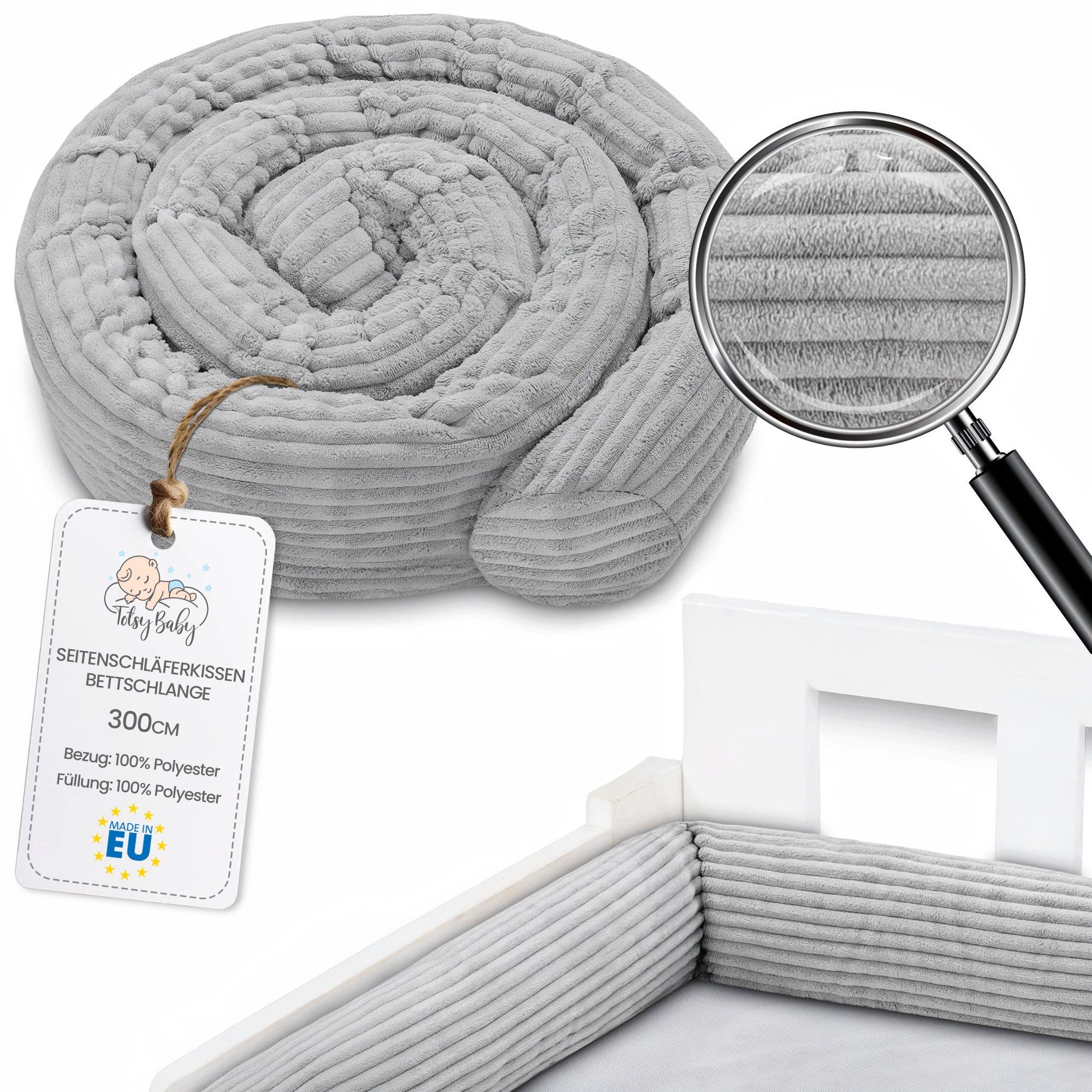 Totsy Baby Seitenschläferkissen Seitenschläferkissen Bettschlange 300 cm Ba günstig online kaufen