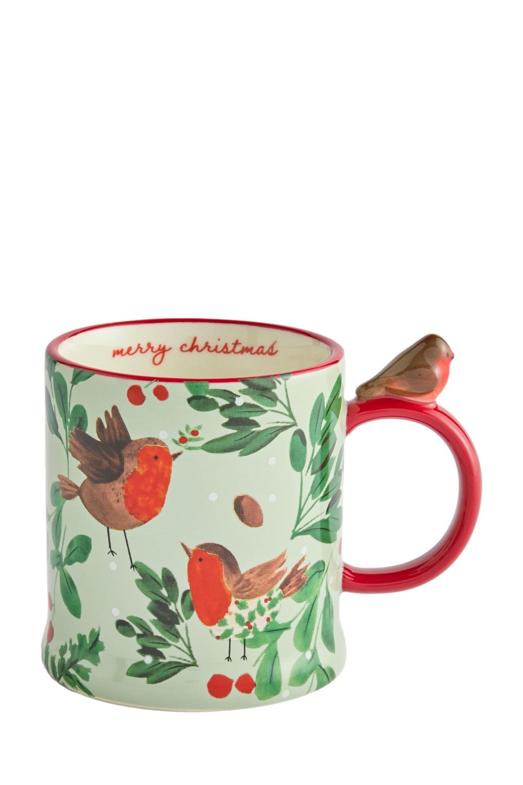Next Becher Henkeltasse, Merry Christmas/Rotkehlchen, 1-tlg., Steingut