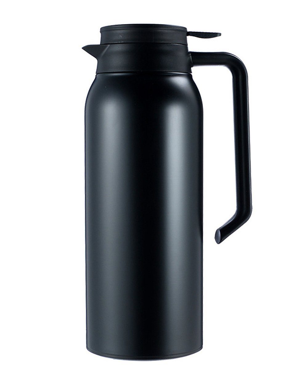 Dekorative Isolierflasche Isolierkanne, 1.5L, Schraubdeckel, 12h heiß, 24h kalt, Kaffeekanne Edelstahl Thermoskanne mit großer Kapazität Schwarz
