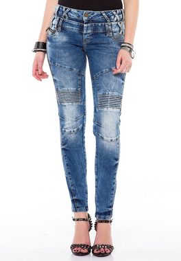 Cipo & Baxx Slim-fit-Jeans mit doppeltem Taillenbund in Skinny Fit
