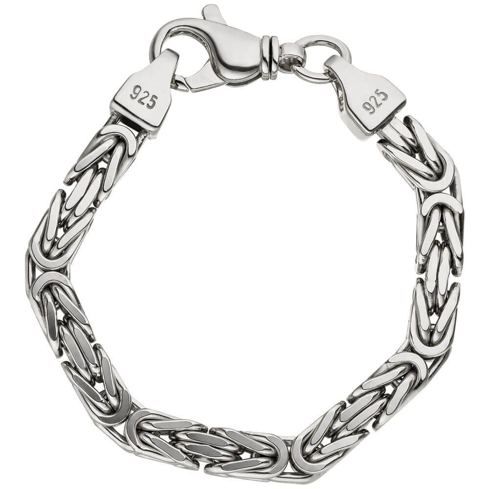 Schmuck Krone Königsarmband 7mm Königsarmband 925 Silber 20cm, Silber 925