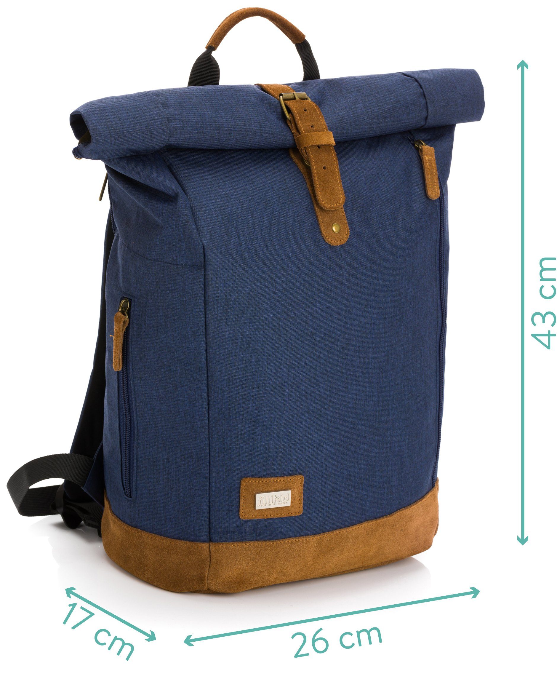 Wickelrucksack inkl. Berlin, Fillikid Wickelauflage melange, navy