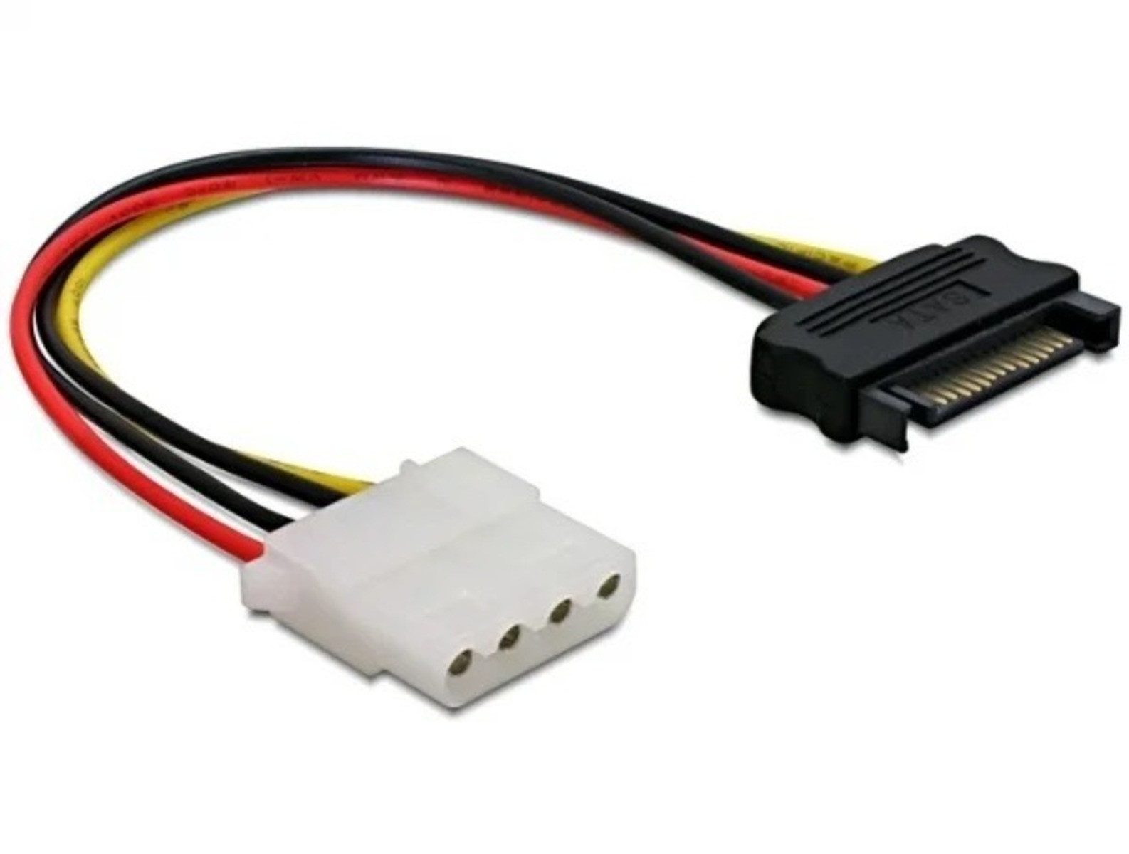 Delock DeLOCK Power SATA/Molex Cable Schwarz, Rot 0,12 m Stromkabel