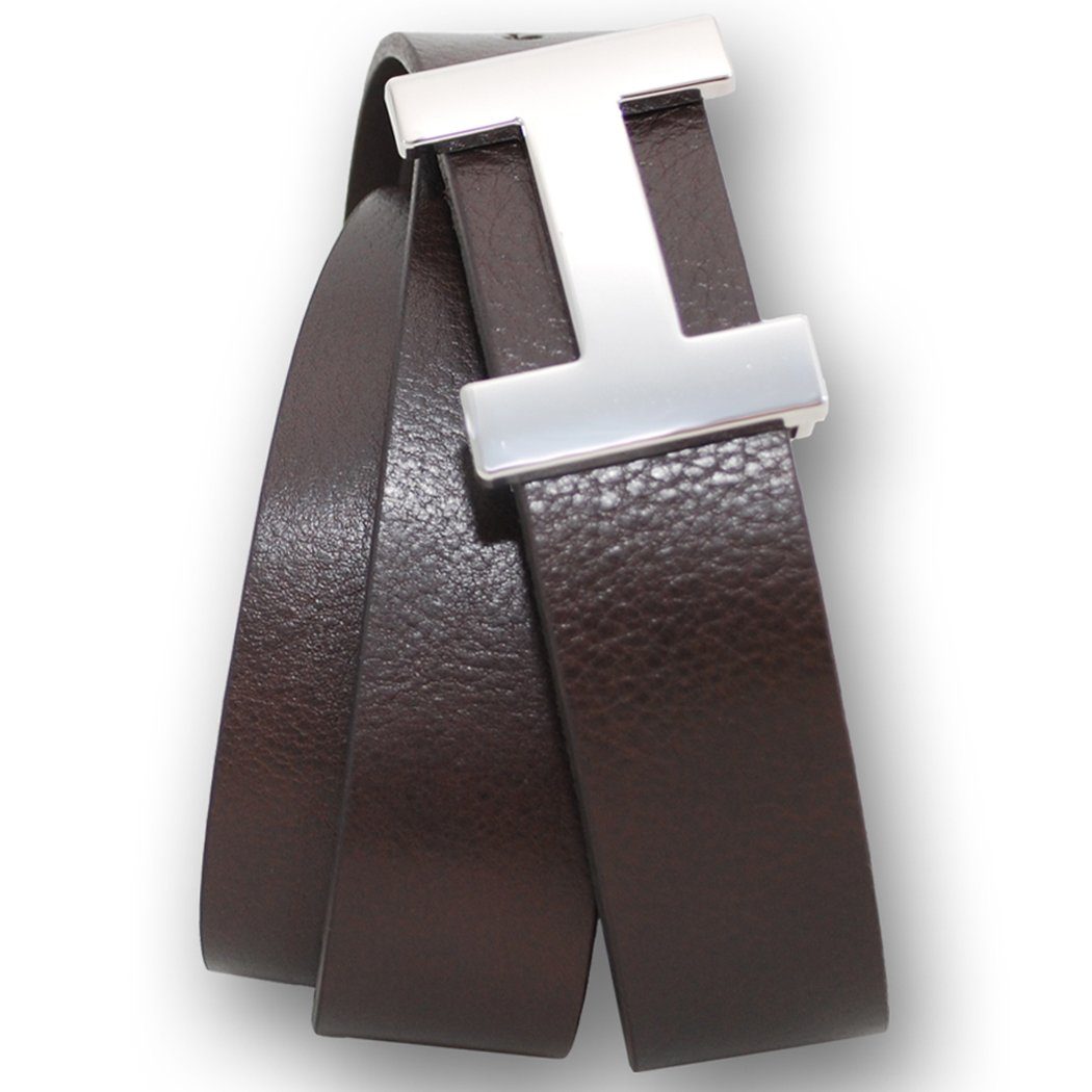 VITTOZZI Ledergürtel Gürtel, Buffalo 3cm, silber günstig online kaufen