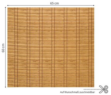 matches21 HOME & HOBBY Antirutschmatte Waschmaschinenauflage rutschfest Bambus braun 65 x 60 cm, Waschmaschinenabdeckung als Abdeckung für Waschmaschine und Trockner