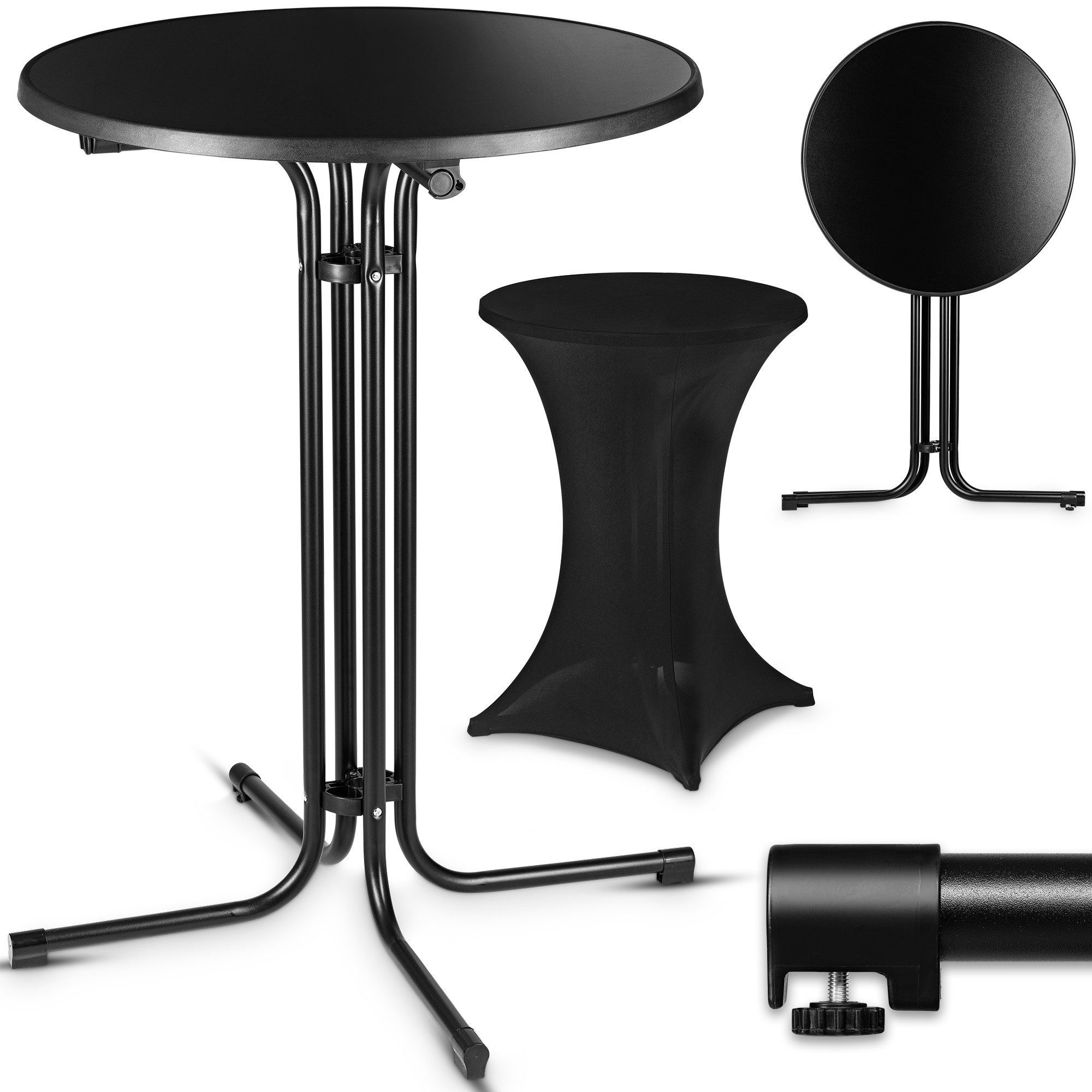 VESKA Stehtisch Ø 80cm inkl. Husse, Gastro Bistrotisch (klappbar Indoor & O günstig online kaufen