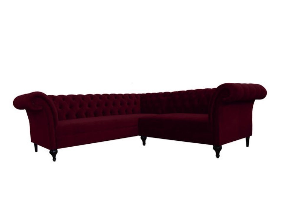 JVmoebel Ecksofa Chesterfield Ecksofa Eckcouch Designer Sofa Couch Samt, Made in Europe