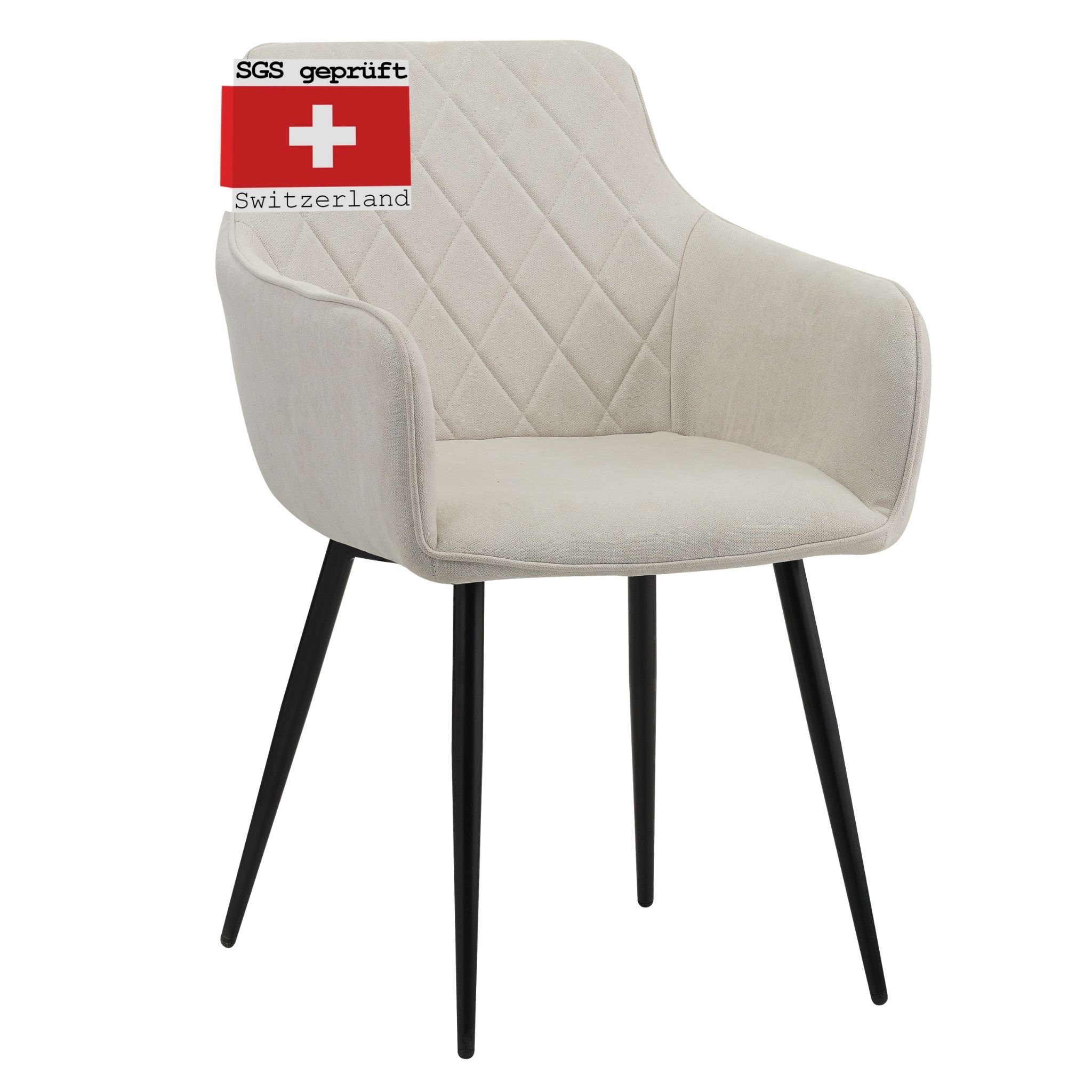 Albatros International Esszimmerstuhl Esszimmerstuhl SILA 1er Set Grau Retro Modern bequem Elegant (1er Set, Grau), Stilvolles Vintage Design, Eleganter Polsterstuhl am Esstisch