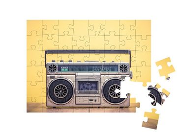 puzzleYOU Puzzle Retro : Stereo Boombox aus den 80er Jahren, 48 Puzzleteile, puzzleYOU-Kollektionen Nostalgie