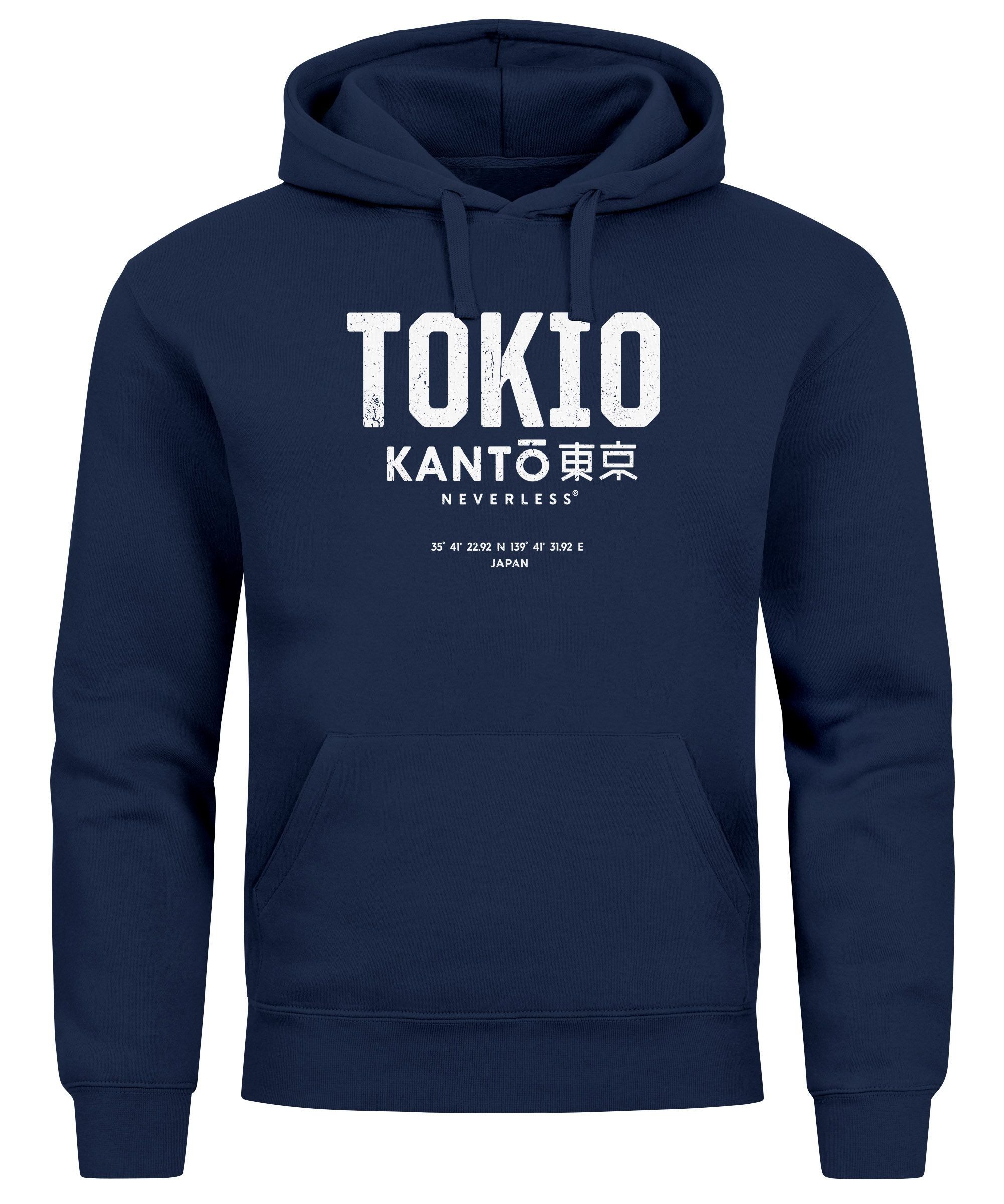 Neverless Hoodie Hoodie Herren Frontprint Tokyo günstig online kaufen