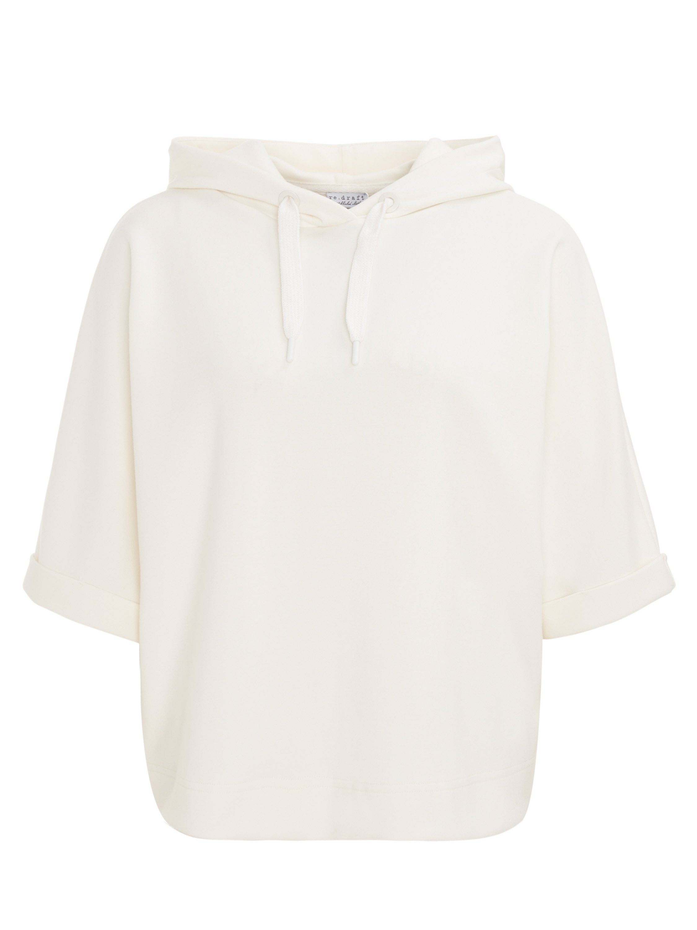 re.draft 3/4-Arm-Shirt Hooded Sleeve 1/2 weiß