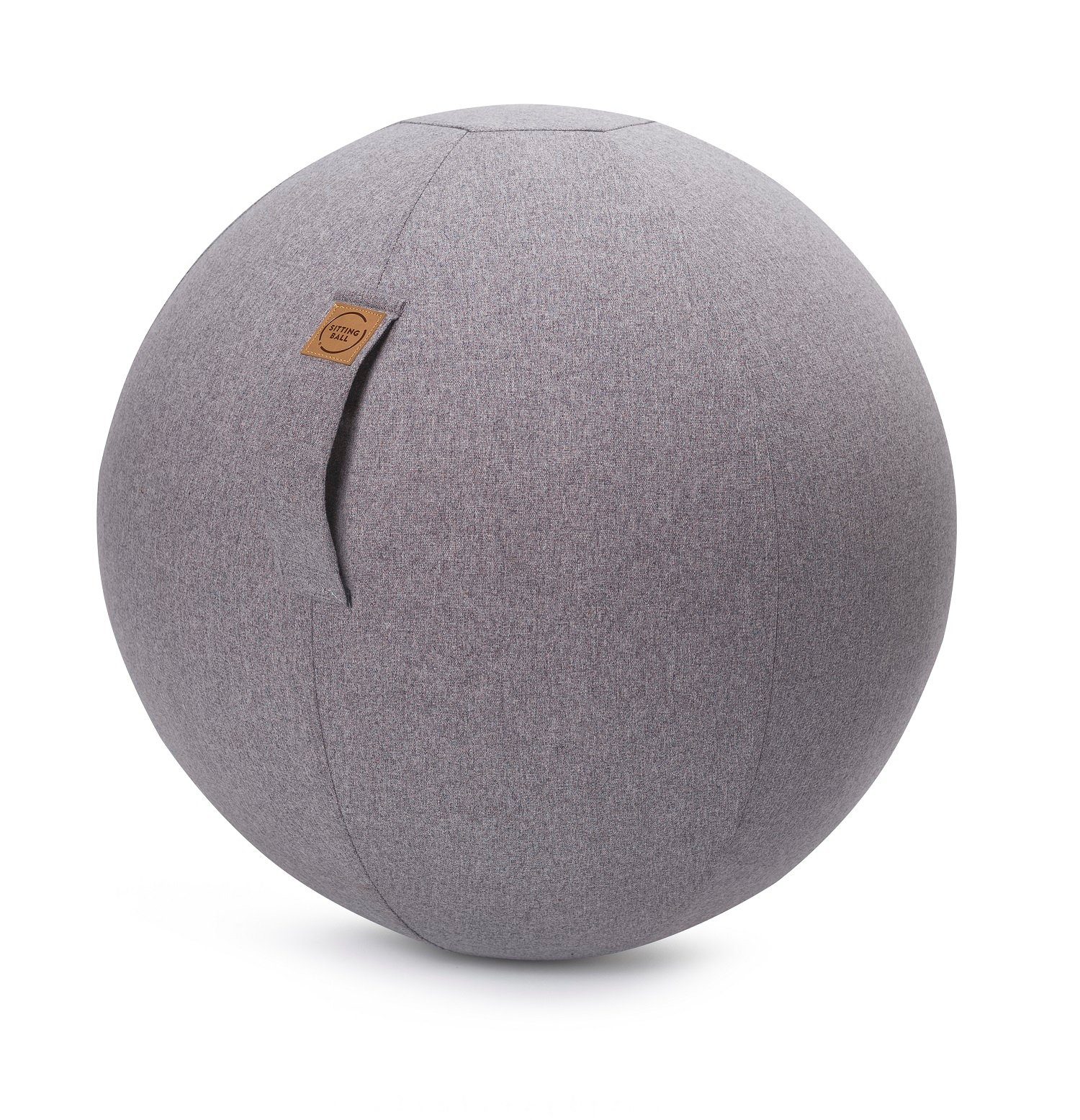 Magma Heimtex Sitzball Sitzball Felt von Magma - Sitting Ball - Größe 65 cm Ø- in 6 verschiedenen Farben - Bezug waschbar - mit Griff und RV Grau