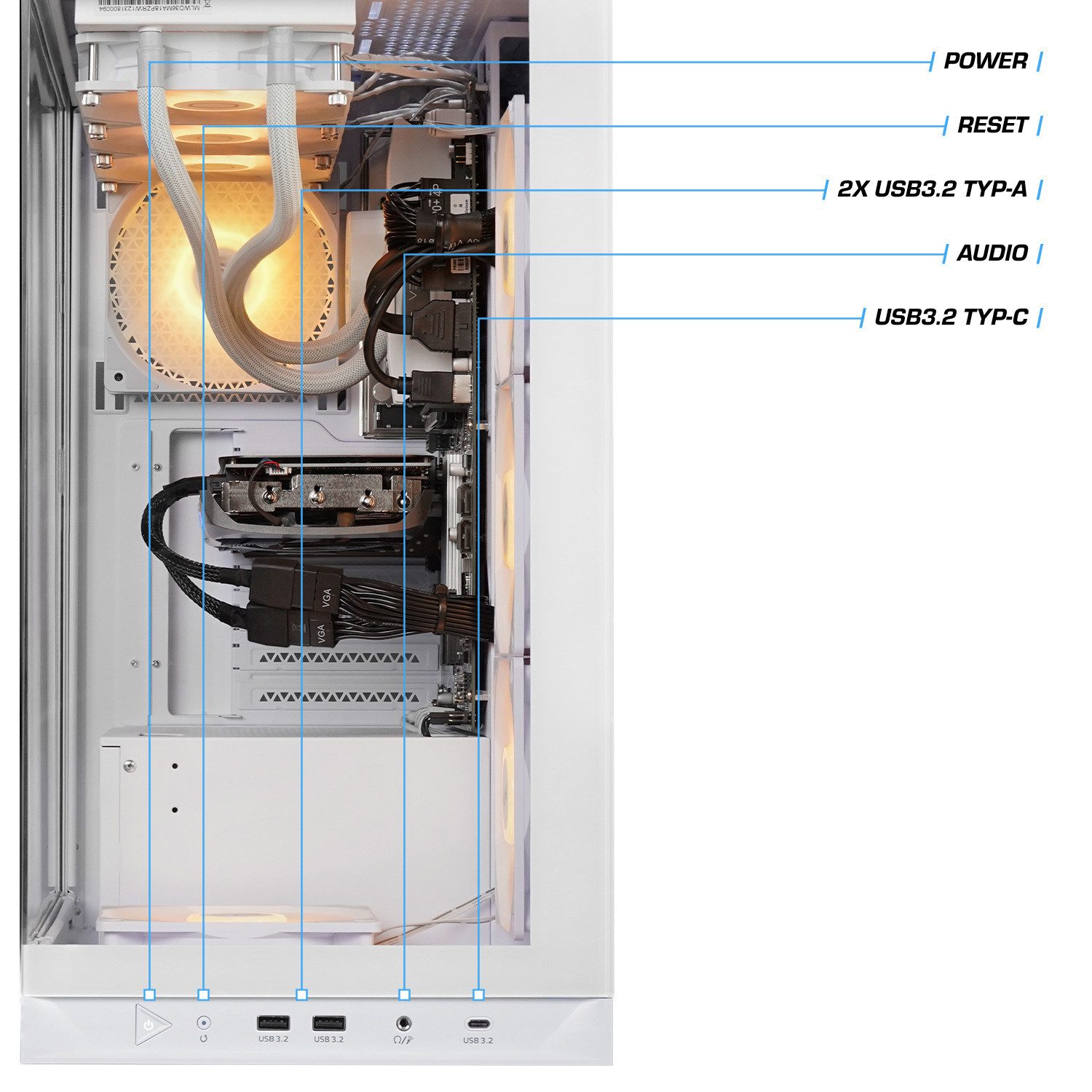 Kiebel Invader IX Gaming-PC (AMD Ryzen 9 AMD Ryzen 9 9950X, RTX 5090, 64 GB RAM, 2000 GB SSD, Wasserkühlung, WLAN, ARGB-Beleuchtung)