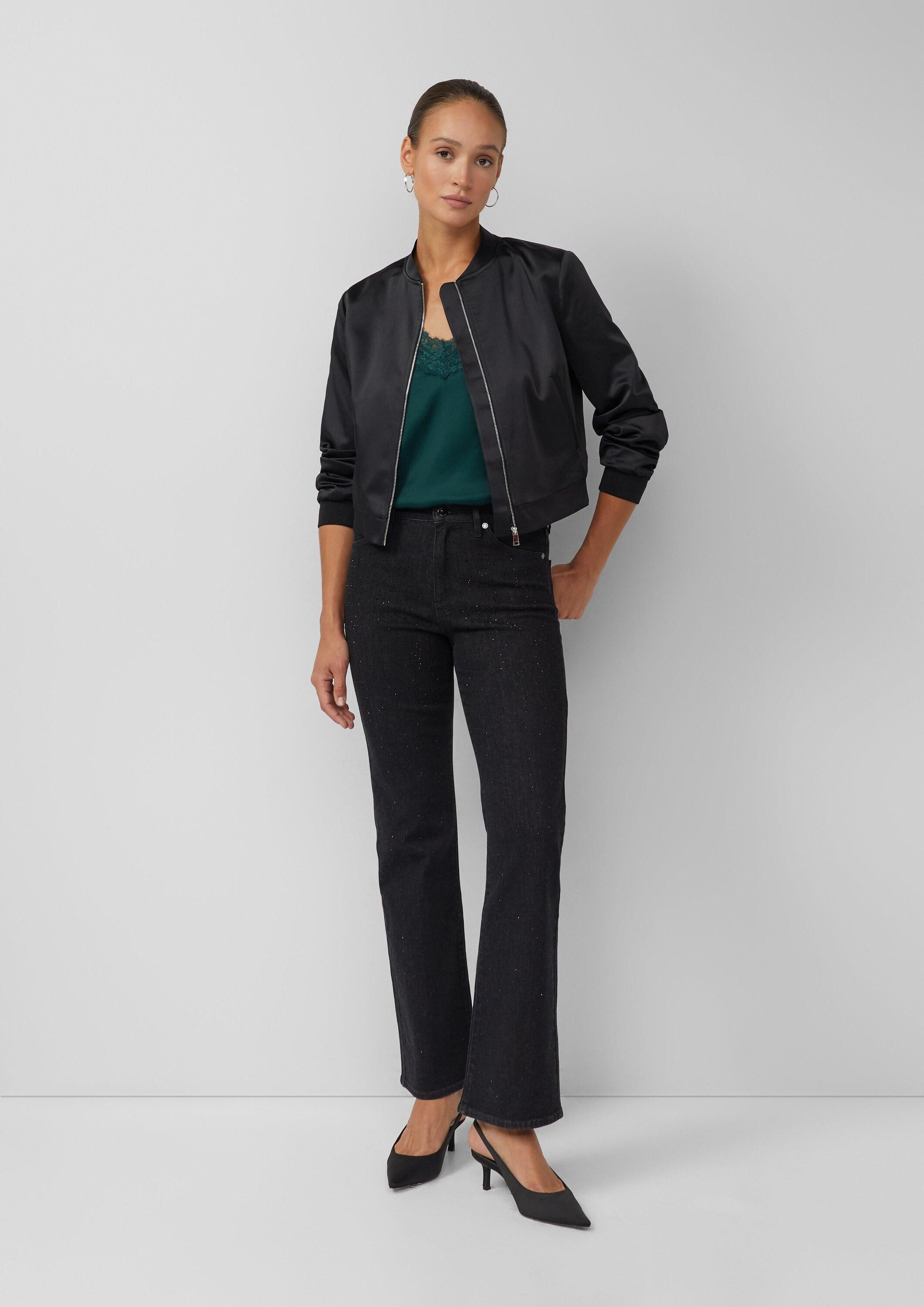 s.Oliver Bootcut-Jeans Jeans-Hose Jeans / Regular Fit / High Rise / Flared Leg / mit Schmucksteinen
