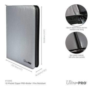 Ultra Pro Sammelkarte 12-Pocket Zippered PRO-Binder - Silber - aus feuerfesten Material