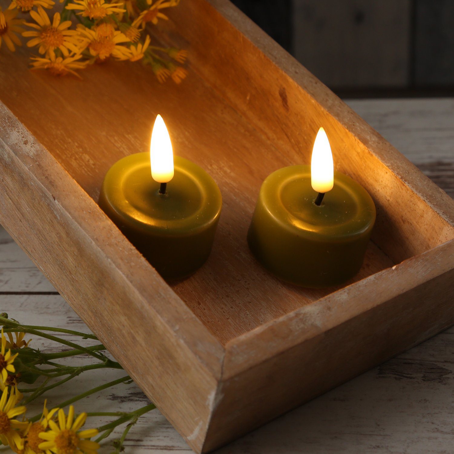 Deluxe Homeart LED-Kerze LED Teelichter Mia flackernd mit Batterien D: 4,1c günstig online kaufen