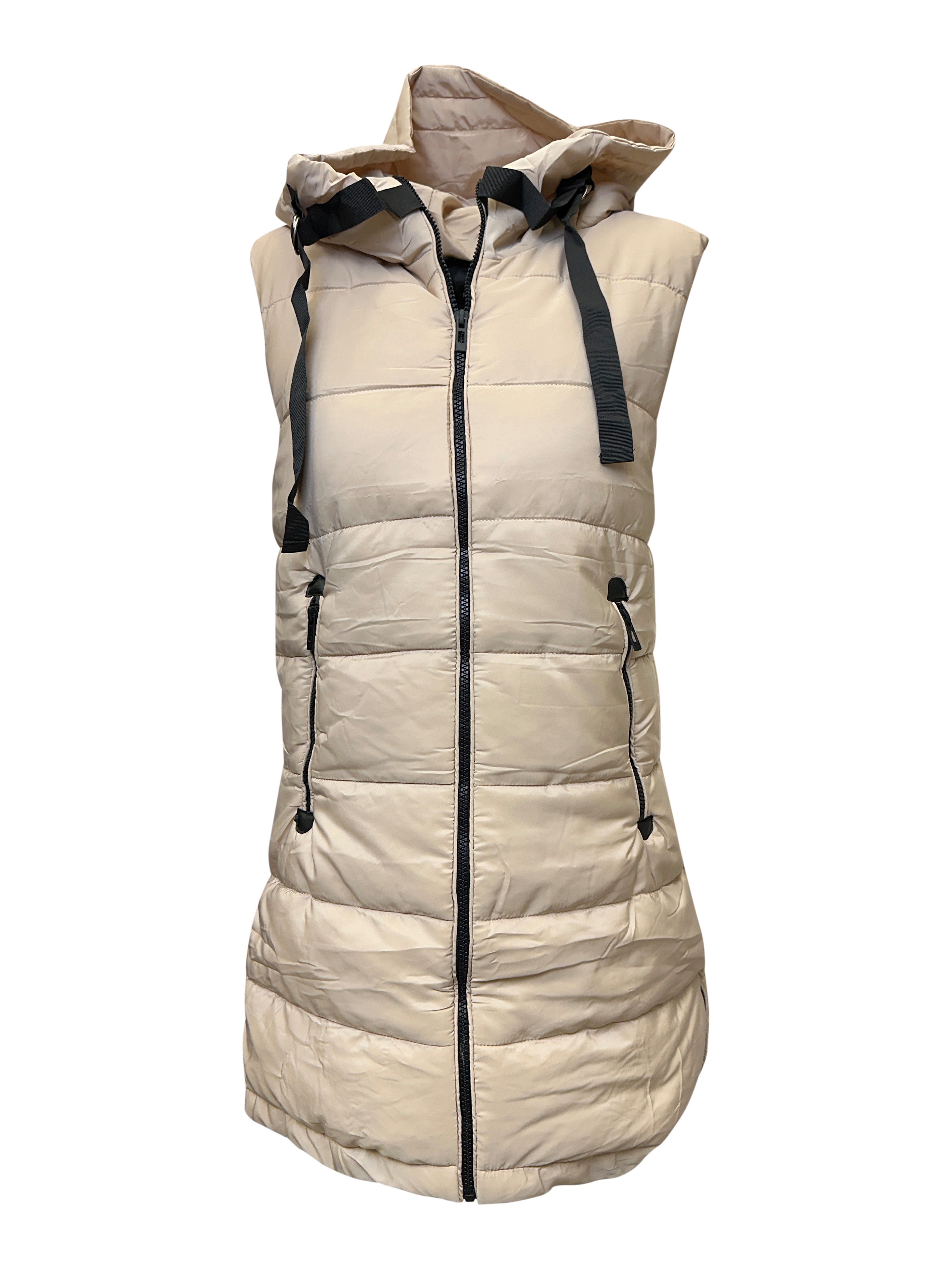 Worldclassca Longweste Worldclassca STEPPWESTE LANG KAPUZE OUTDOOR ÄRMELLOS ÜBERGANGSJACKE