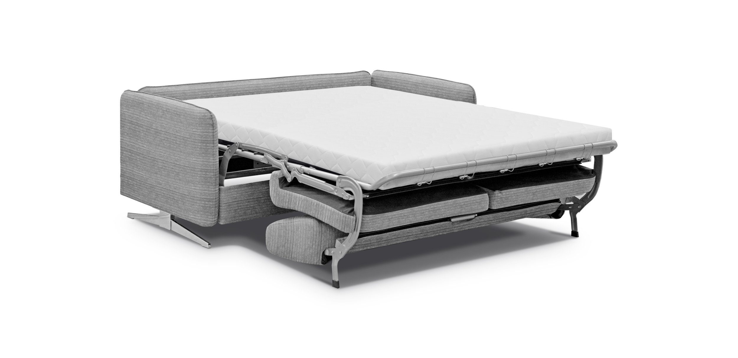 Raum Sofa, 2-Sitzer, Bettfunktion, mit Metall Sherlock, Modern im 3-Sitzer stellbar, Stylefy frei Design,