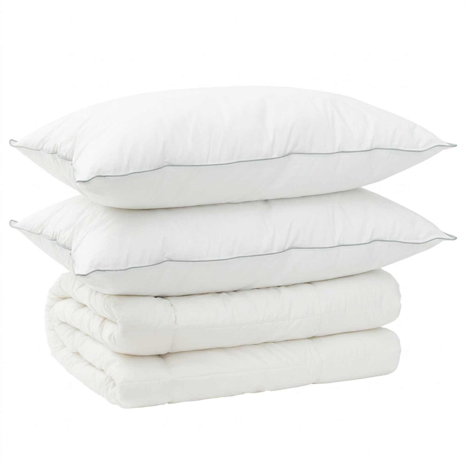 vidaXL Bett Bettdecke und Kissen Set 3 stk. 200x200 cm 4 Jahreszeiten Wolle (3-tlg)