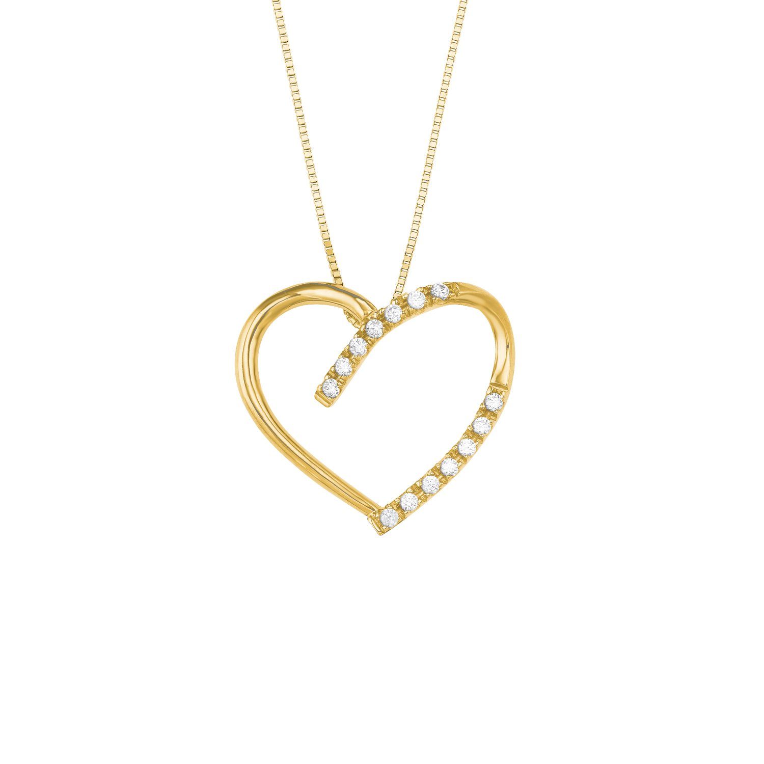 Amor Goldkette für Kette Anhänger) Herz synth., Zirkonia Gold (1-tlg., 585, Damen, mit