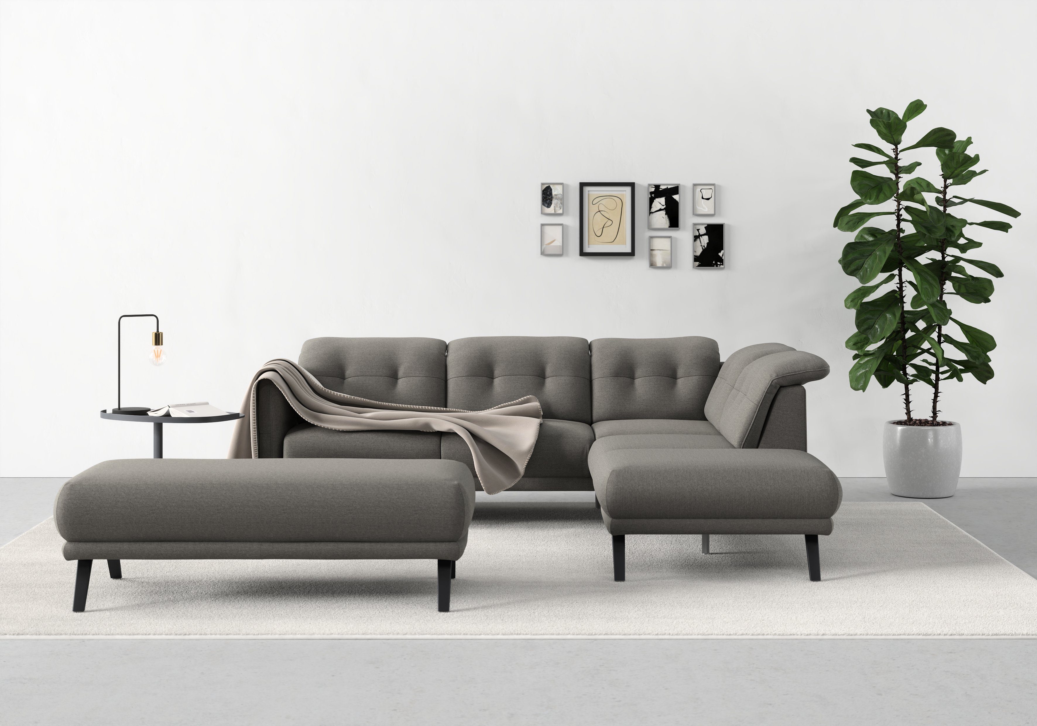 sit&more Ecksofa Scandia, Wahlweise mit Kopfteilverstellung und Armteilfunktion