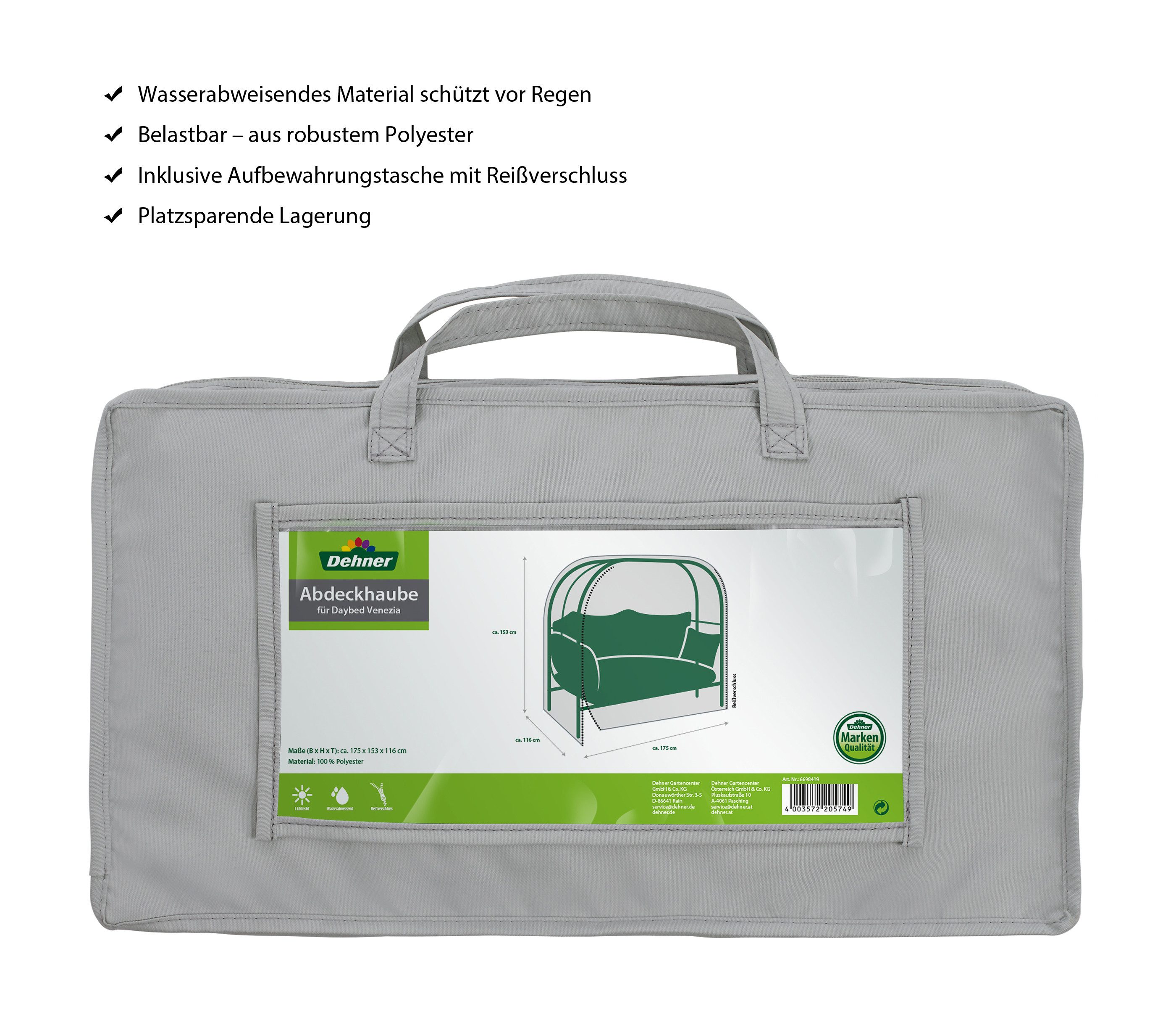 Dehner Gartenmöbel-Schutzhülle Abdeckhaube für Daybed Venezia, günstig online kaufen