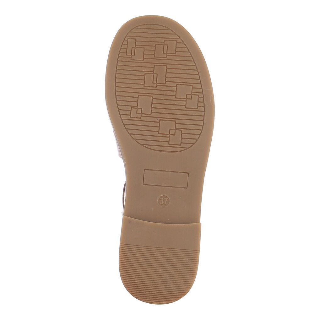 Ital-Design Modische Damen-Sandalen mit Schnalle für den Sommer Riemchensandalette (89542804) Blockabsatz Riemchensandalen in Beige